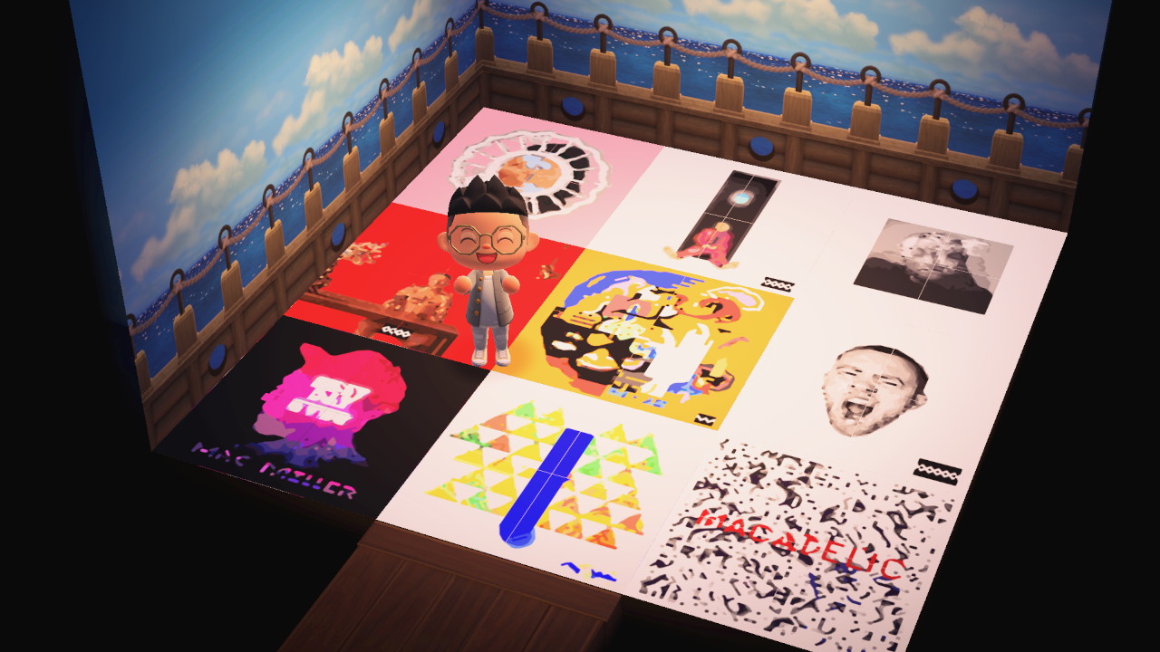 I made a Mac Miller cover art room in Animal Crossing! 36 tiles, this
