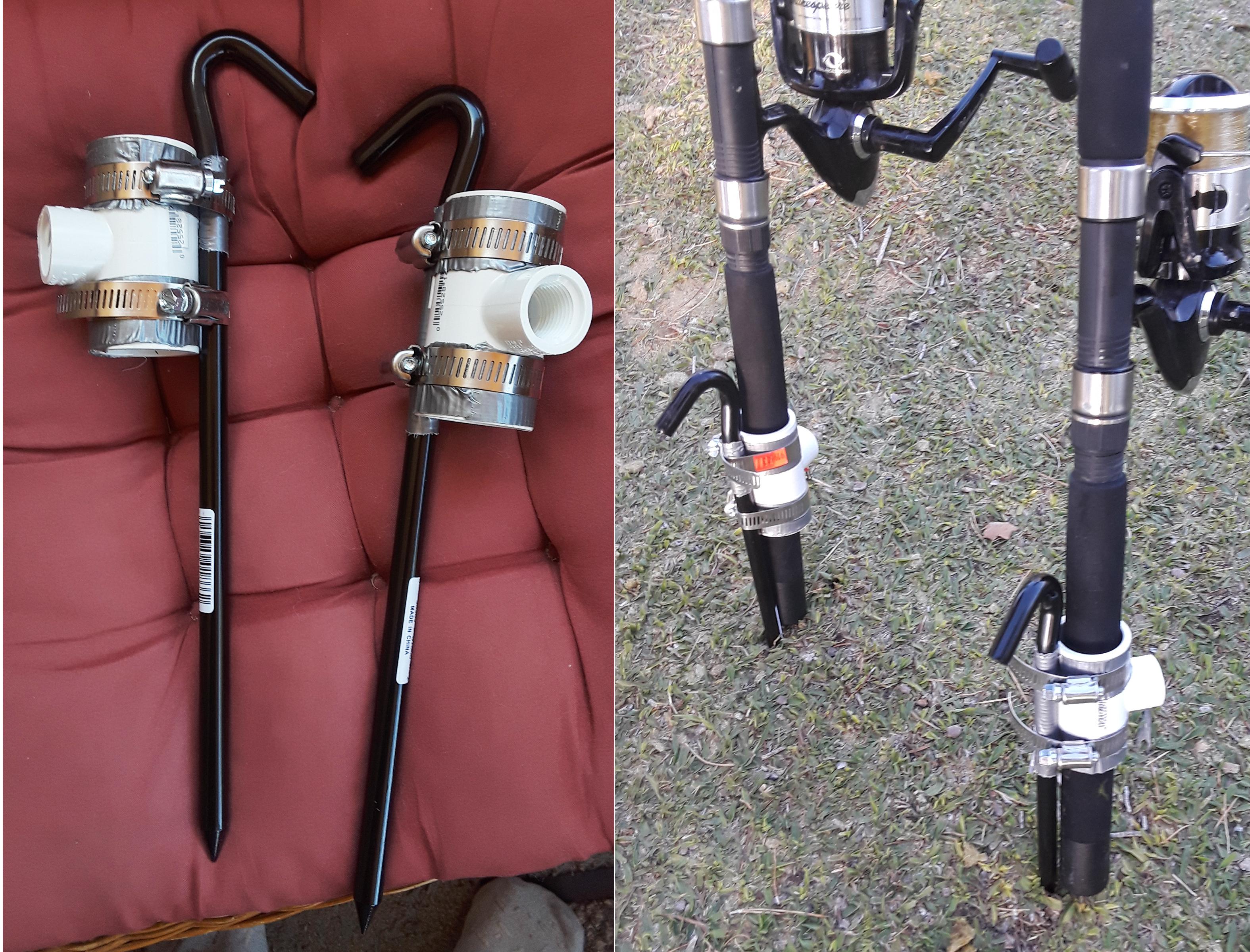 DIY pole holder. After finding nothing that would go in the hard ground