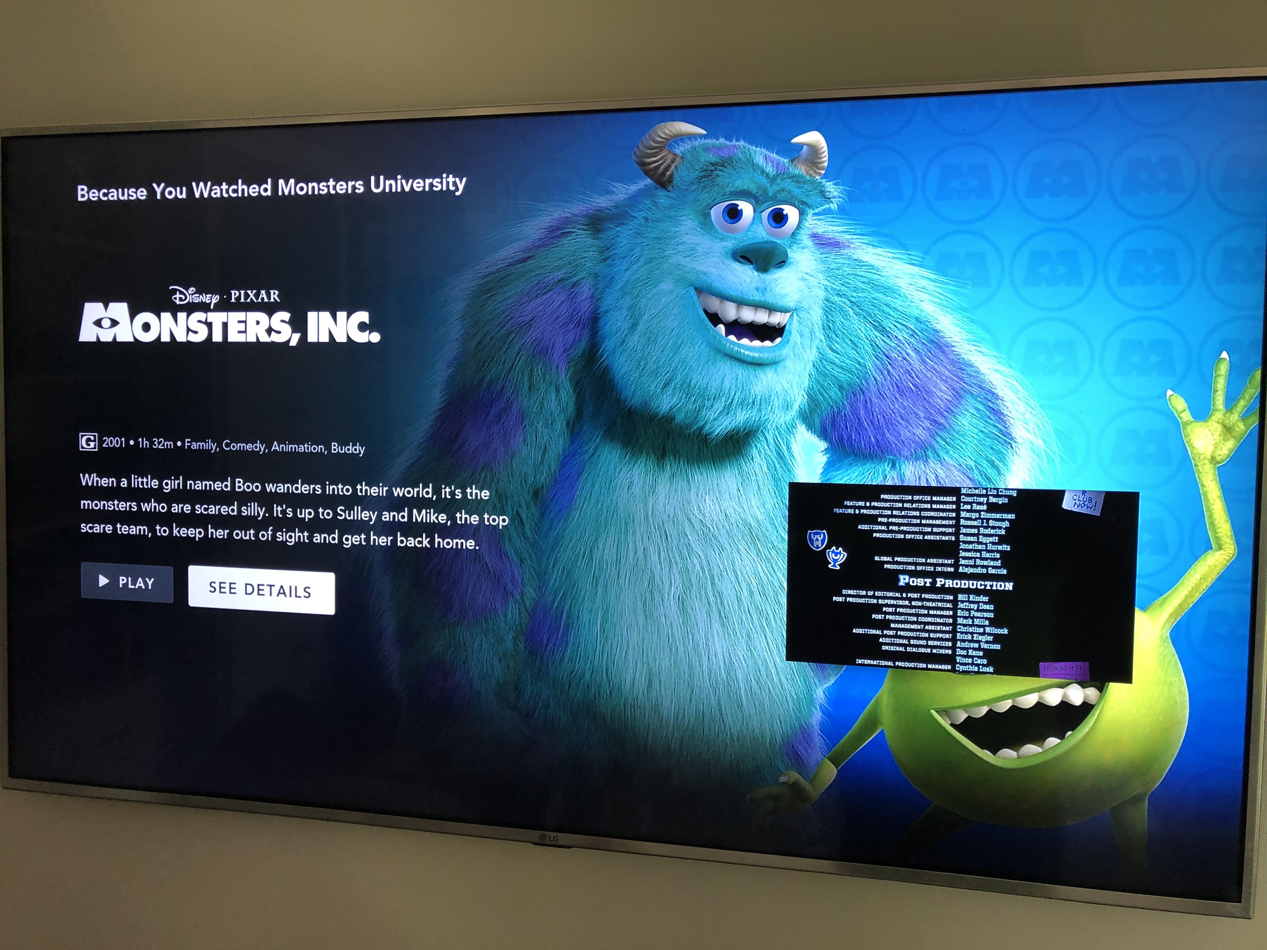 Monsters Inc Covering Mike Wazowski