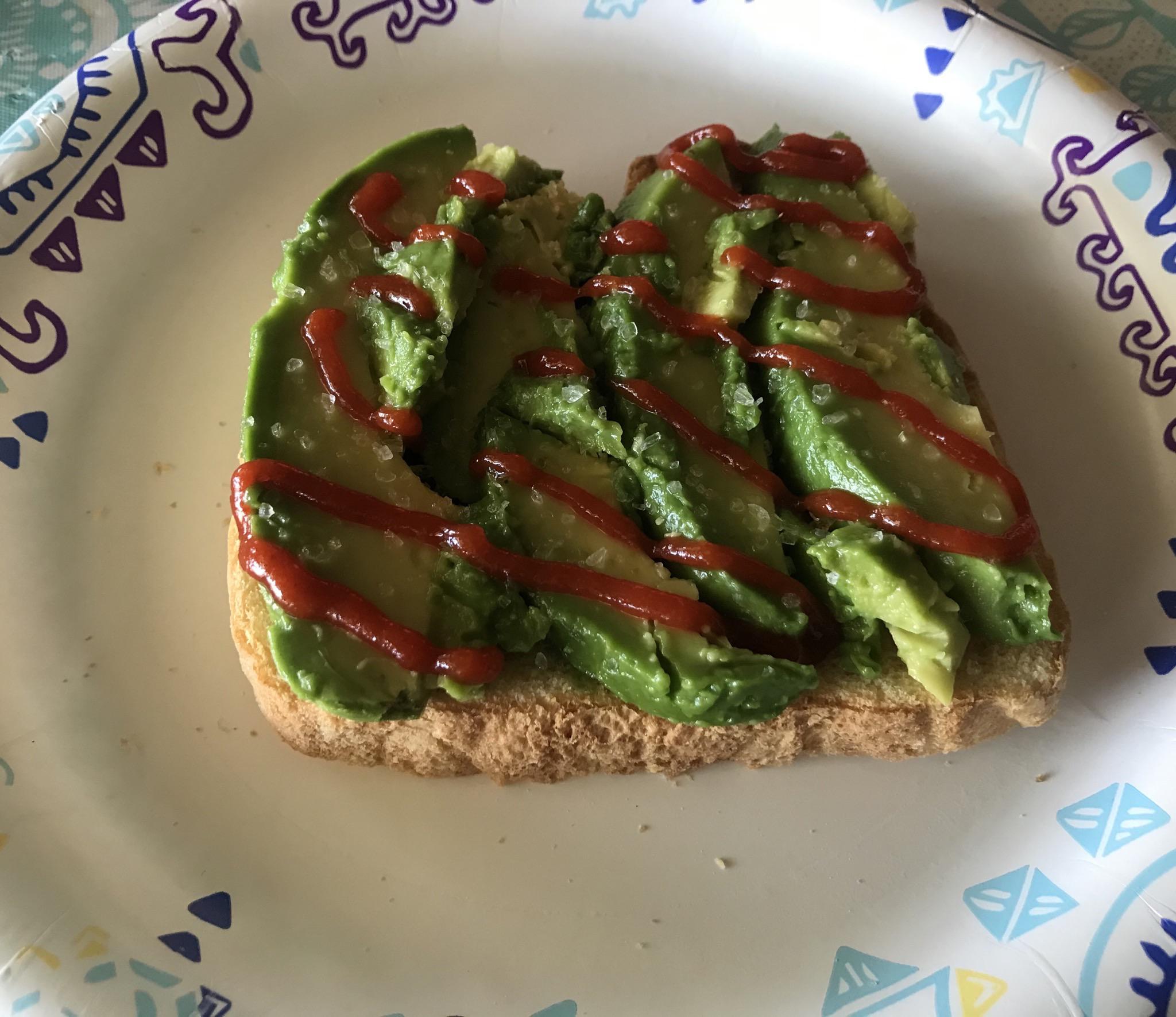 Avocado toast 190 cals. Been trying to slowly introduce foods that