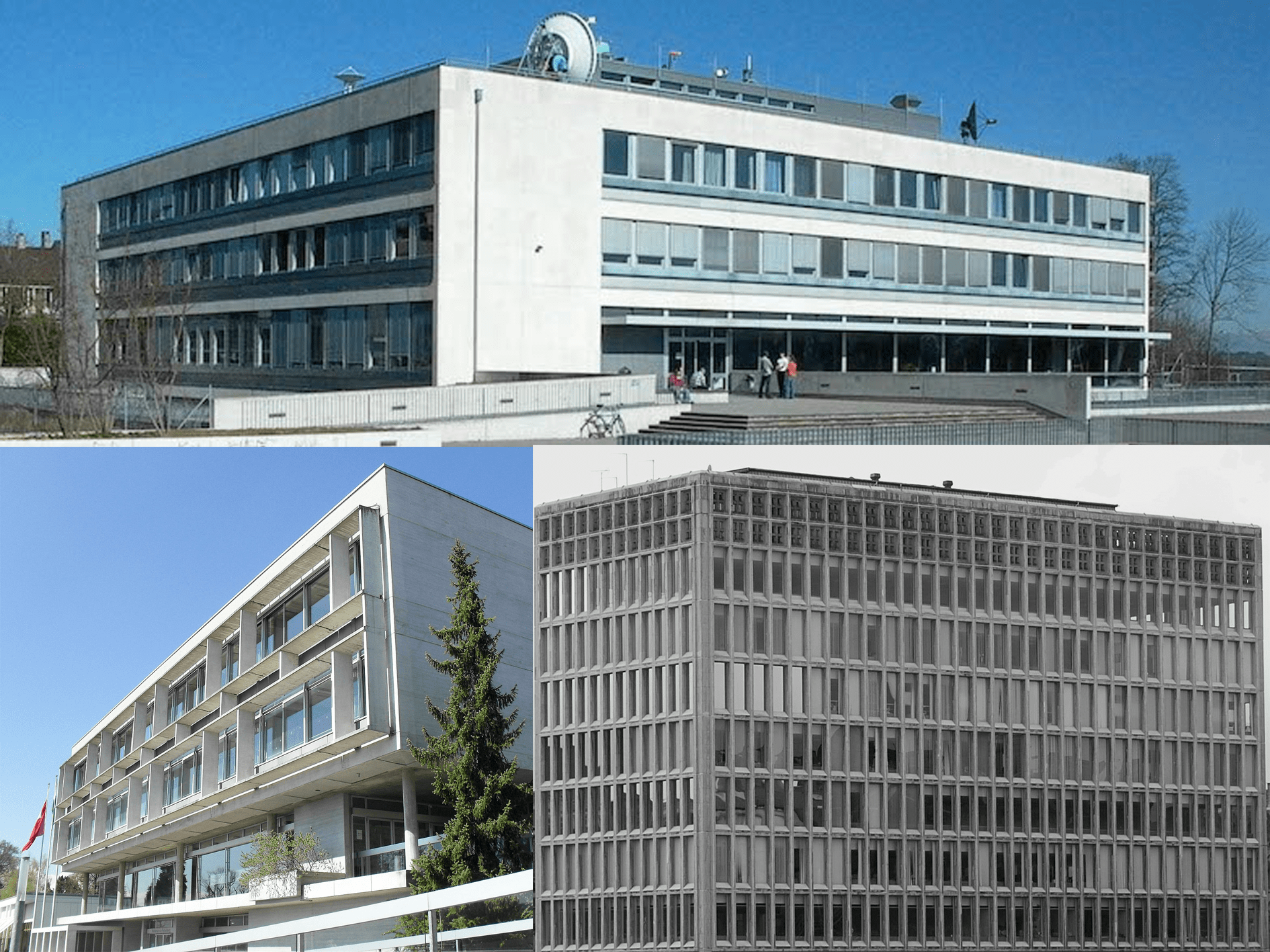 I'm looking for some 60s architecture buildings in the styles shown