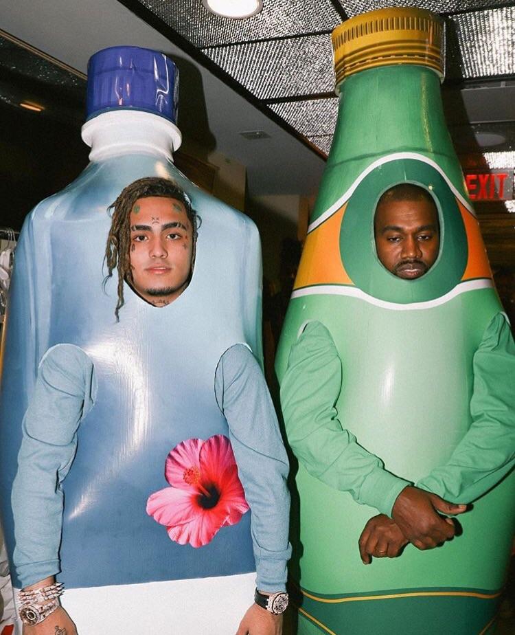 PsBattle Kanye and Lil Pump dressed as water bottles