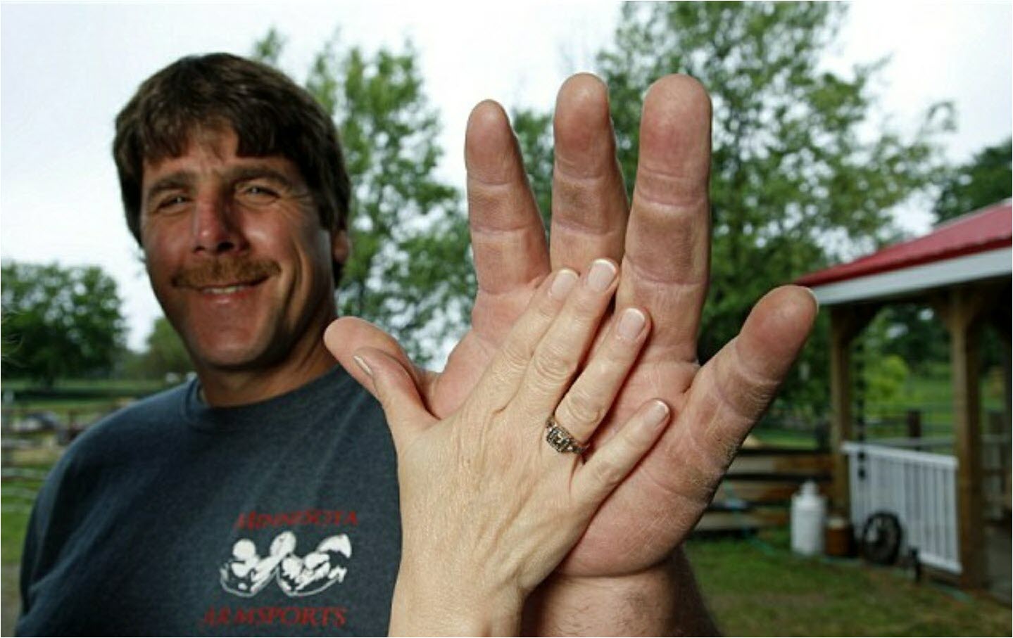 Saying 50 yearold arm wrestler Jeff Dabe has big hands would be a huge