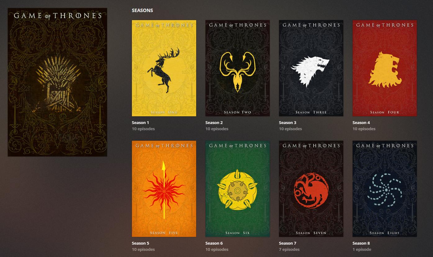 [Collection] Game of Thrones house order change up PlexPosters