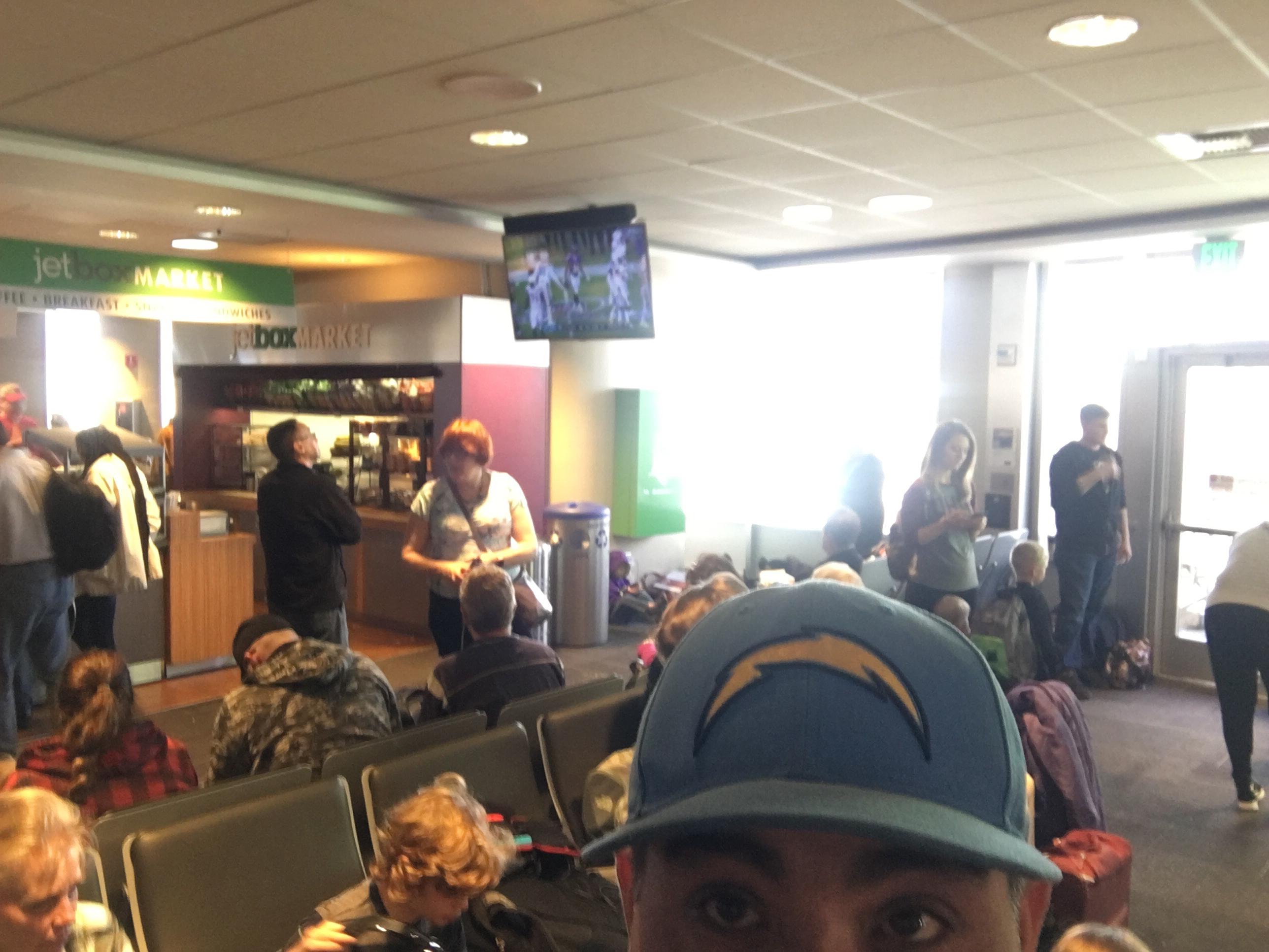 Repping the Chargers at the SD airport in the 4th Quarter!! r/Chargers