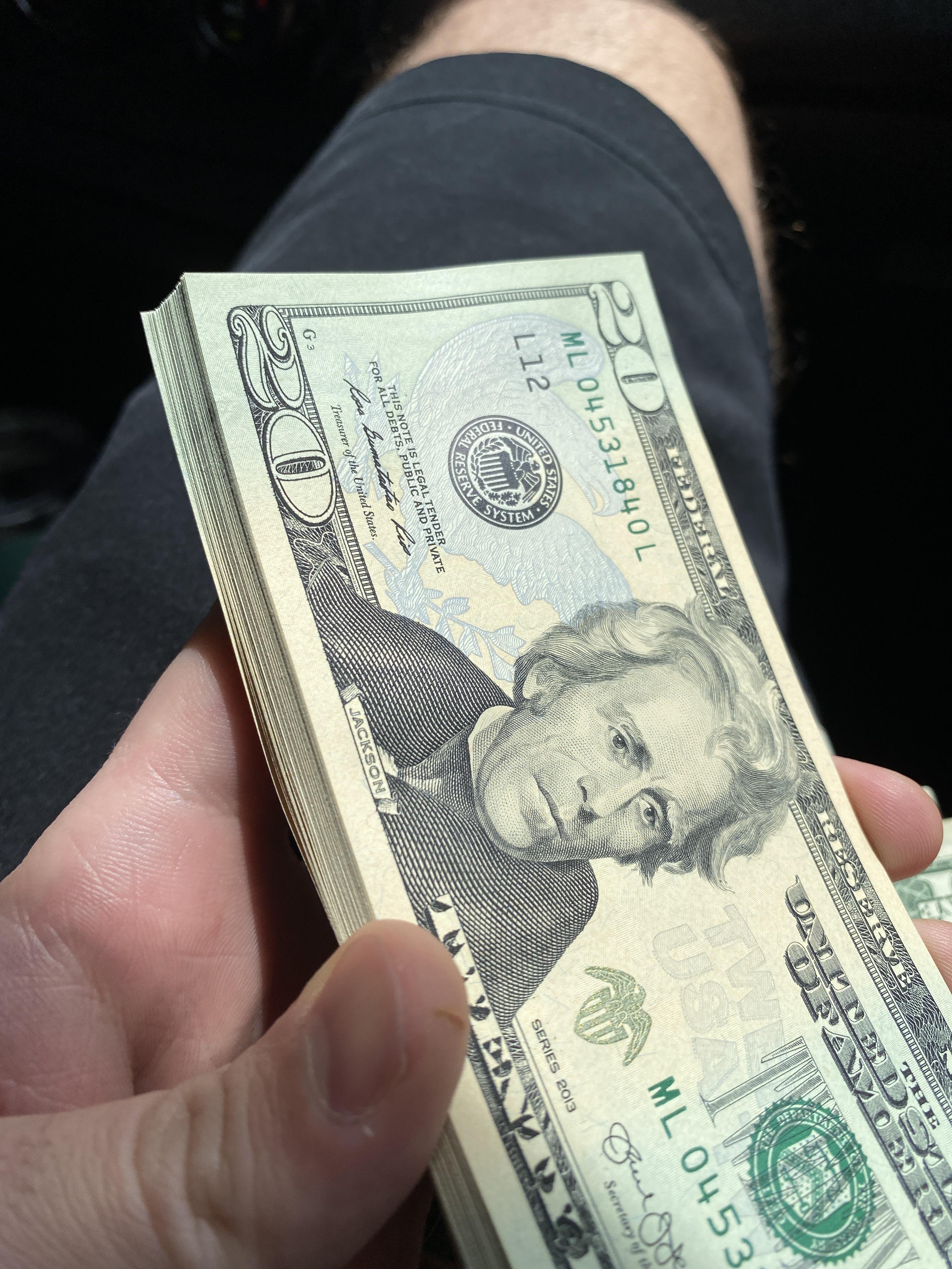 Paying rent with cash really puts the cost of living into perspective