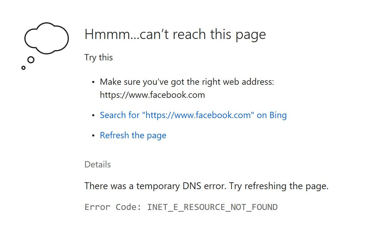 Can't access Facebook Windows 11 Forum
