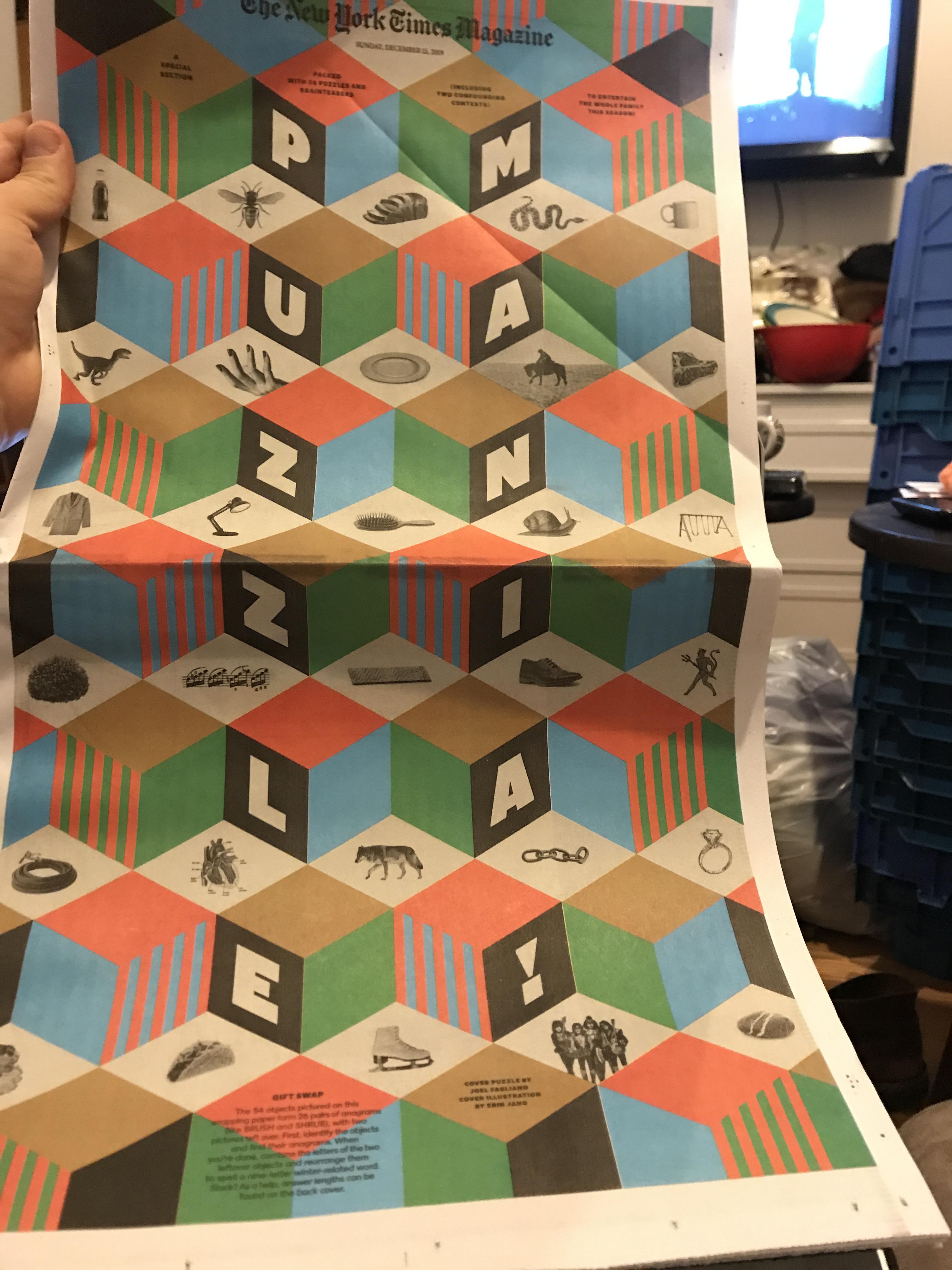 New York Times’ annual Puzzle Mania section came out this weekend. Who