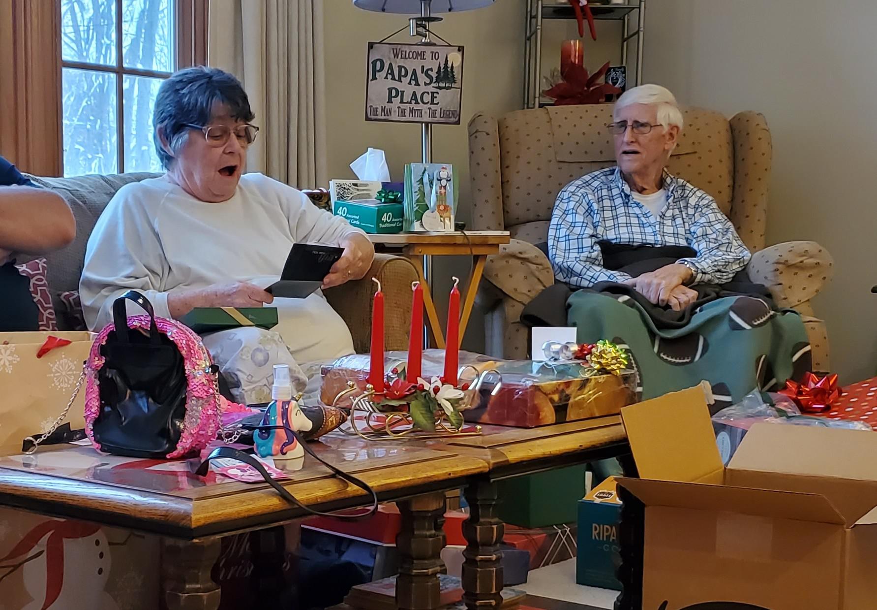 My MILs shocked face when she saw they're getting the new couch she