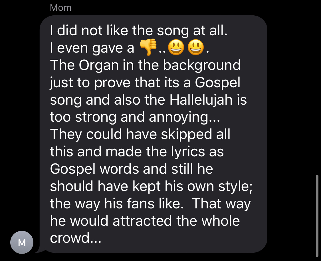 My mom reviews “Selah” from Jesus Is King r/Kanye