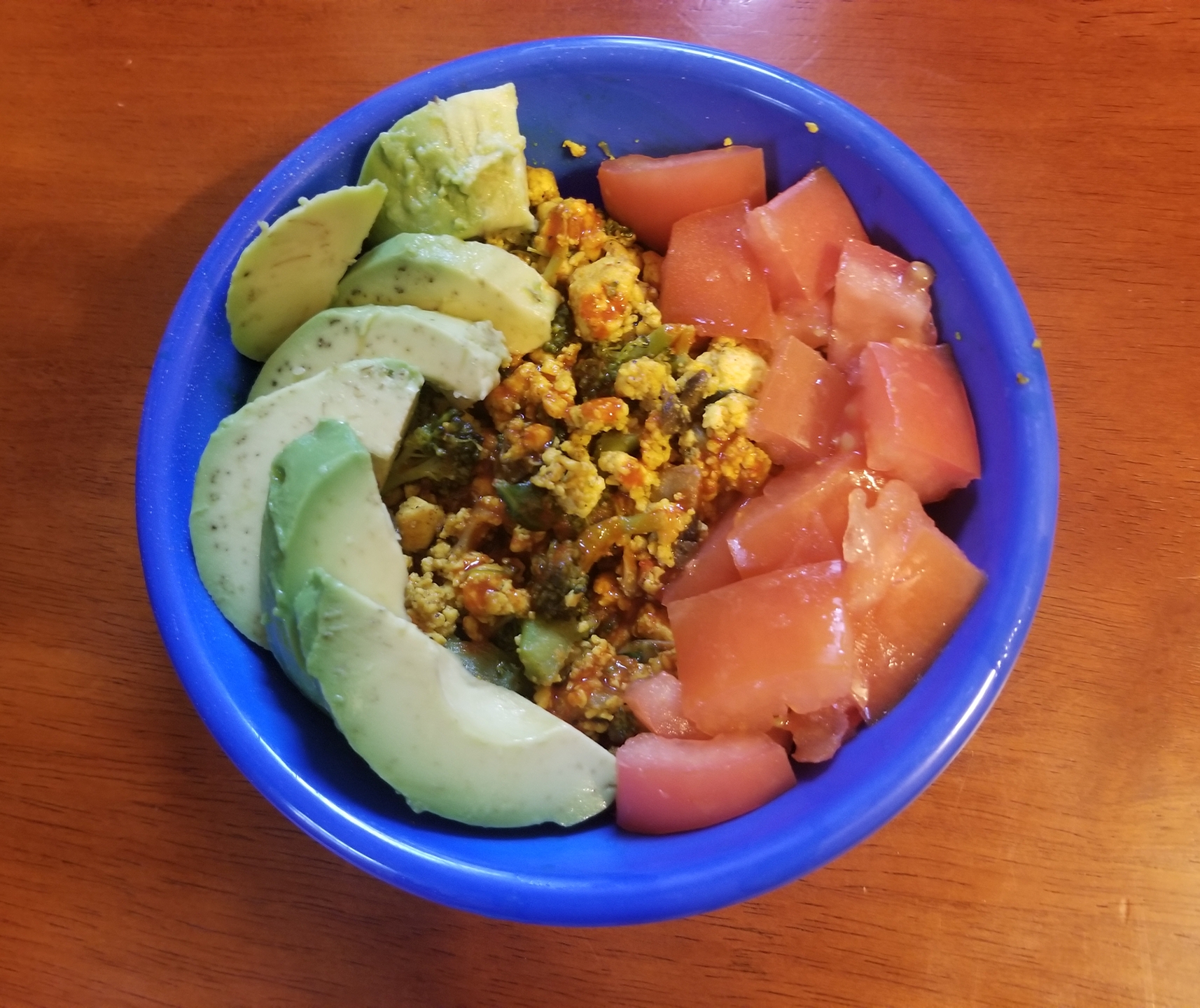 Made a tofu scramble that was suggested to me. Tasted great, and was