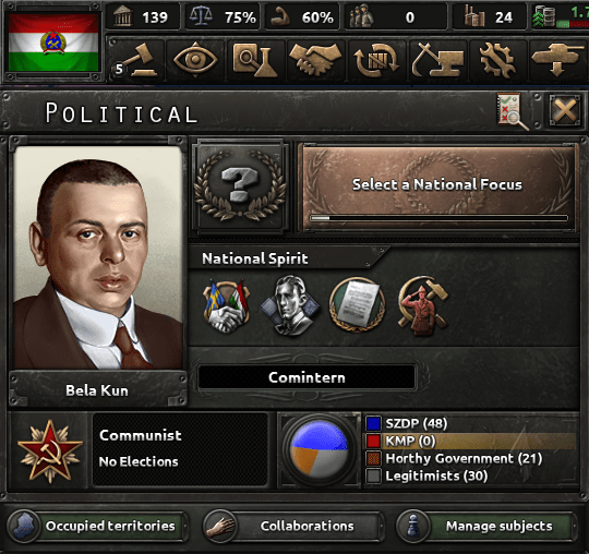 Was messing with cheats and found Béla Kun in the game. r/hoi4