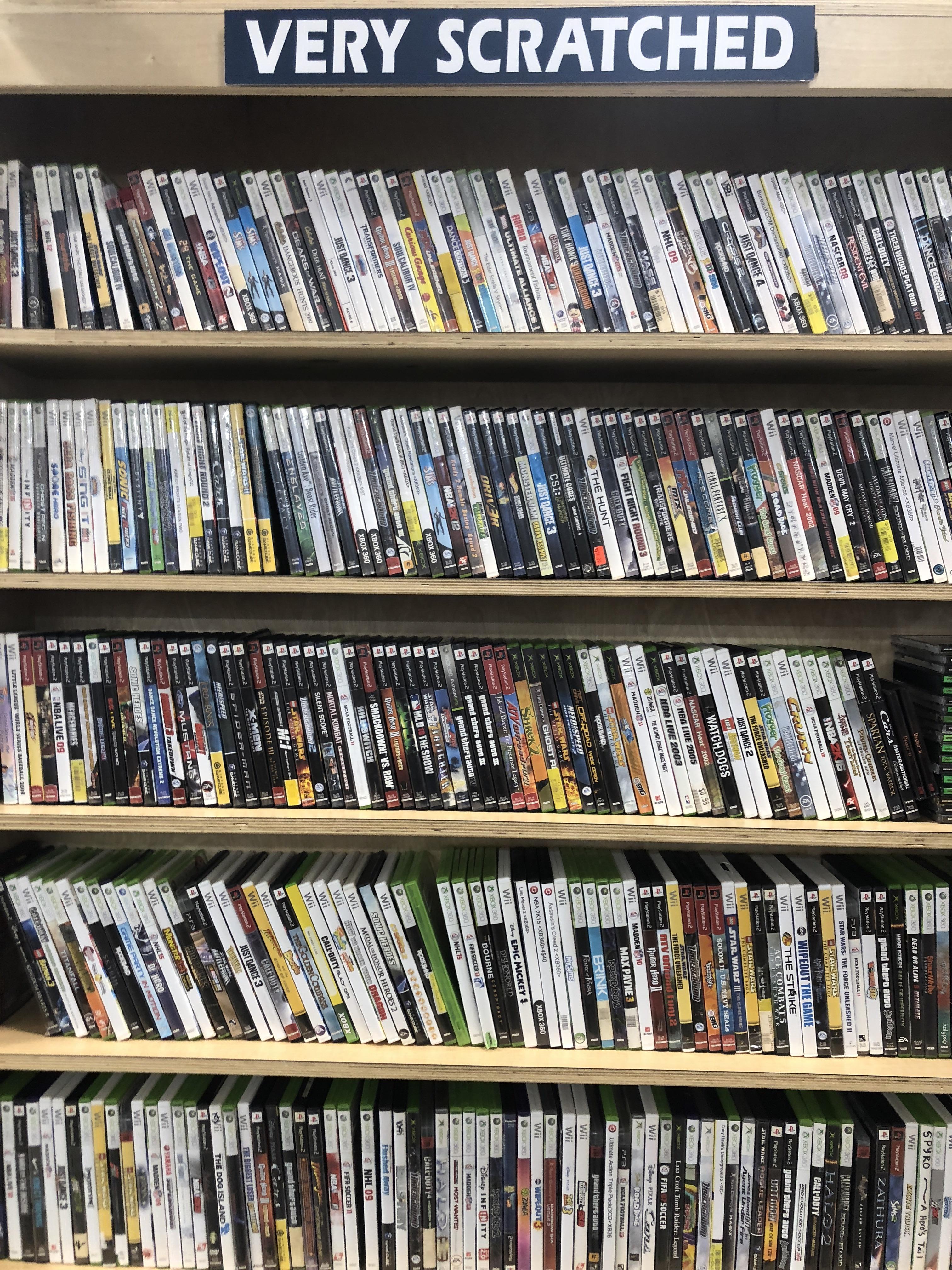 Local used books and games store has a section of media discounted for