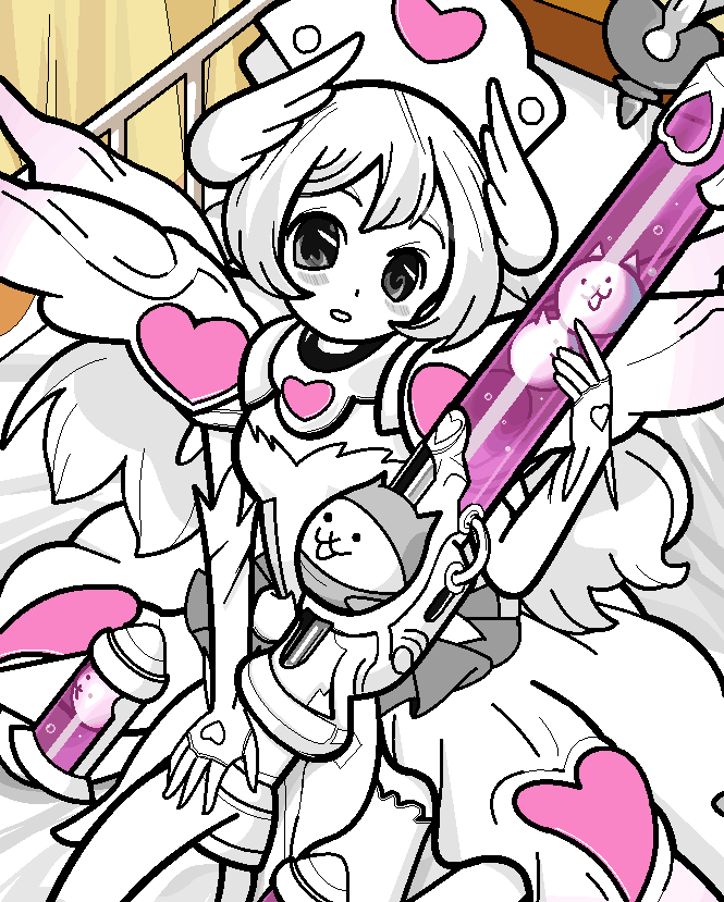 [FanMade] Joyful Nurse Cat in MS Paint (Happy 10k subs!) r/battlecats