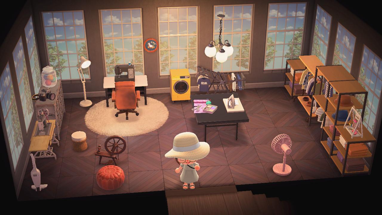 I just redecorated my upstairs in ACNH to be a clothingmaking