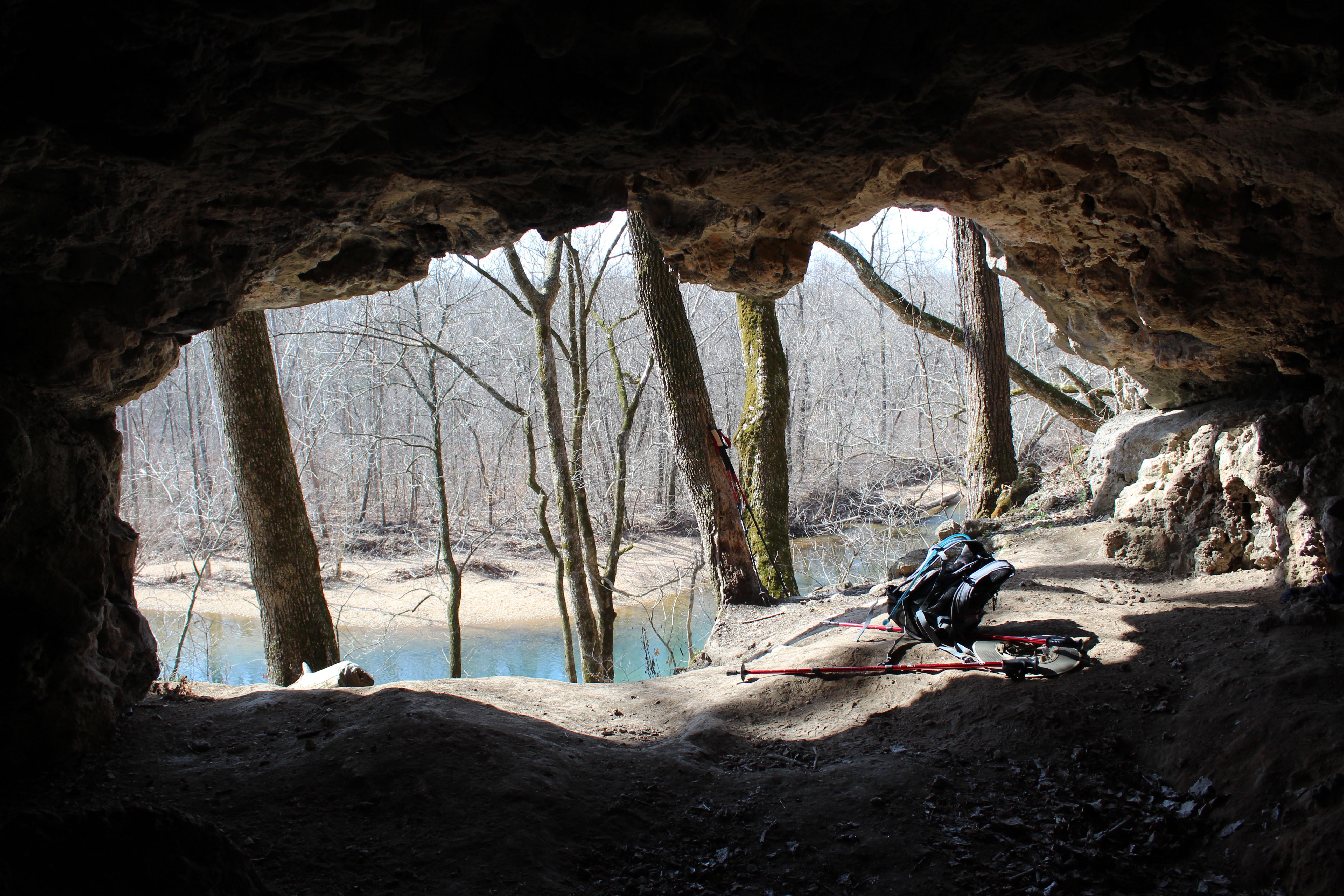 Cave on the Courtois Section, Ozark Trail, Missouri, USA r/hiking