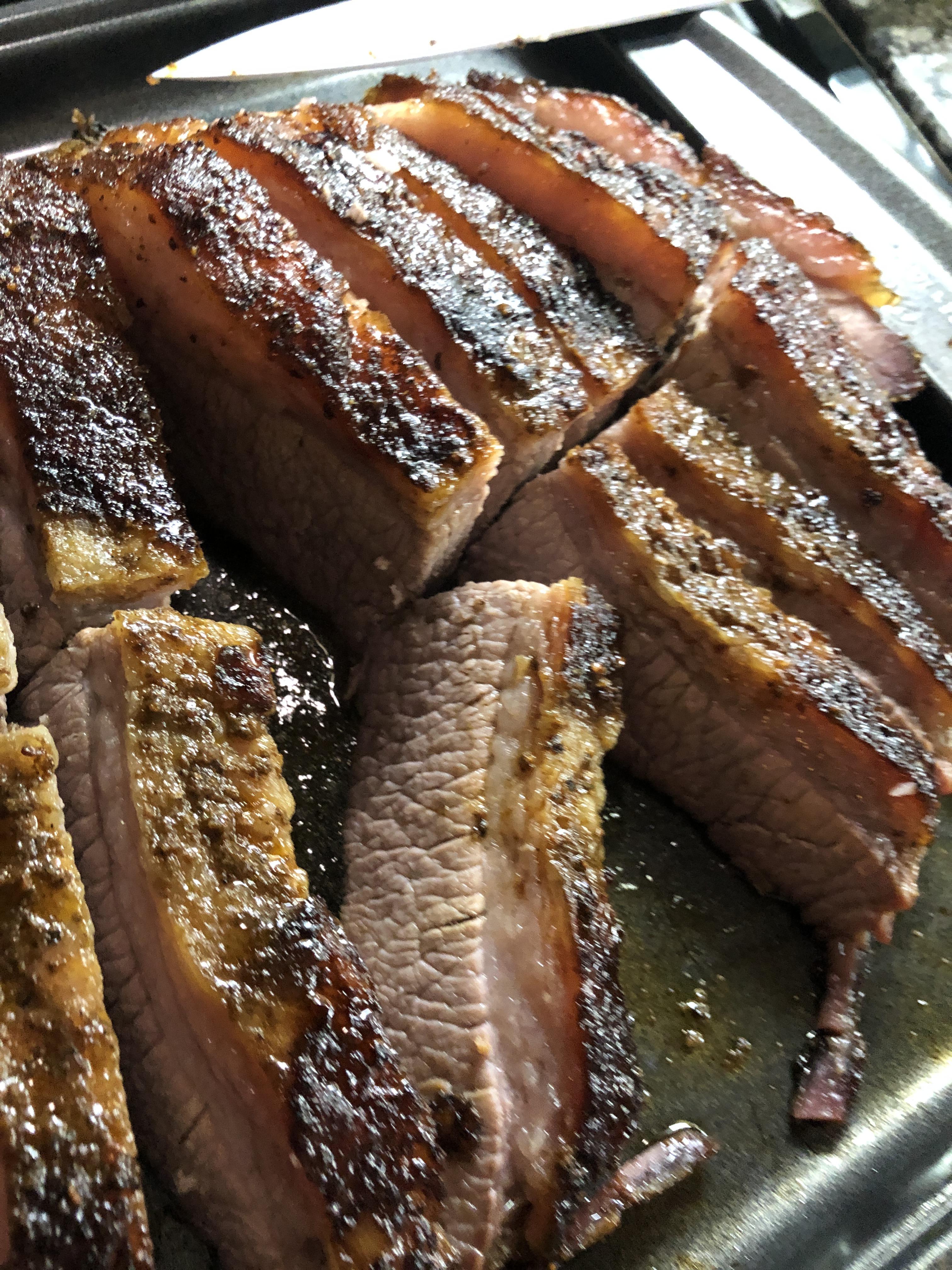 First brisket. It was a 6.5 lbs flat. r/biggreenegg