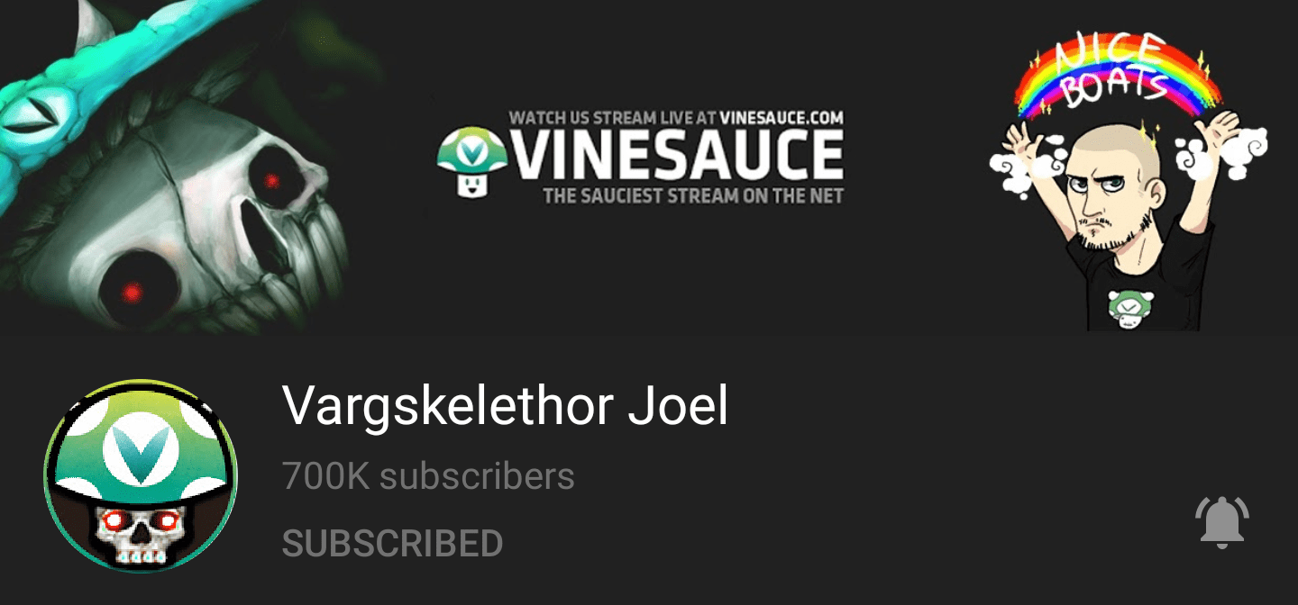 Joel hit 700k subscribers! r/Vinesauce
