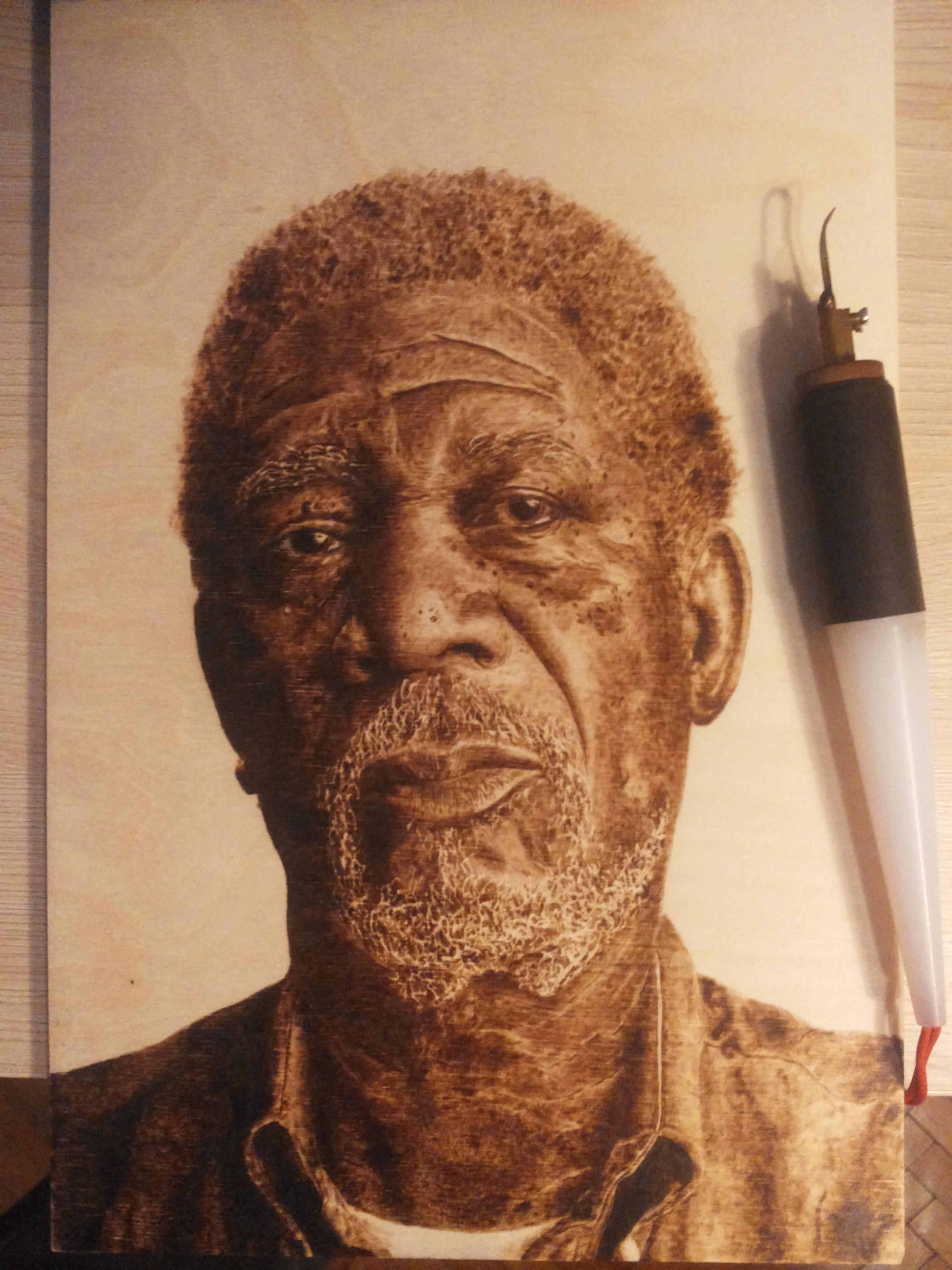 handmade woodburning, pyrography portrait on birch r/Pyrography