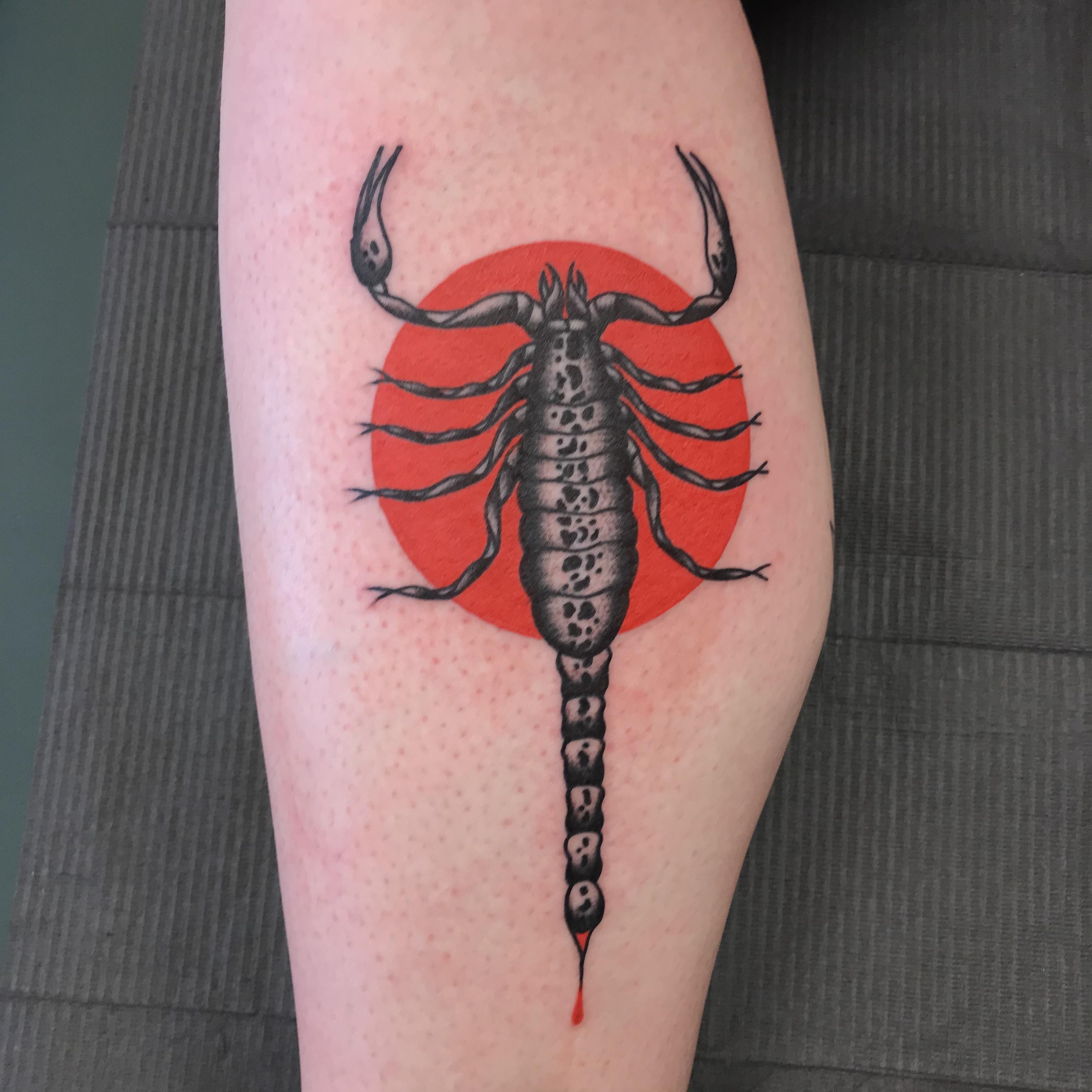 My New Scorpion Boi by Mondo at Barbers Electric Tattoo in