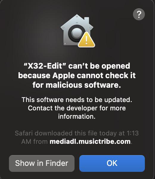 Trying to get x32 Edit on my Mac. Big Sur 11.4…has Behringer really not