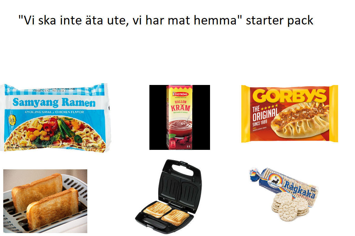 "Vi ska inte äta ute, vi har mat hemma" starter pack r/sweden