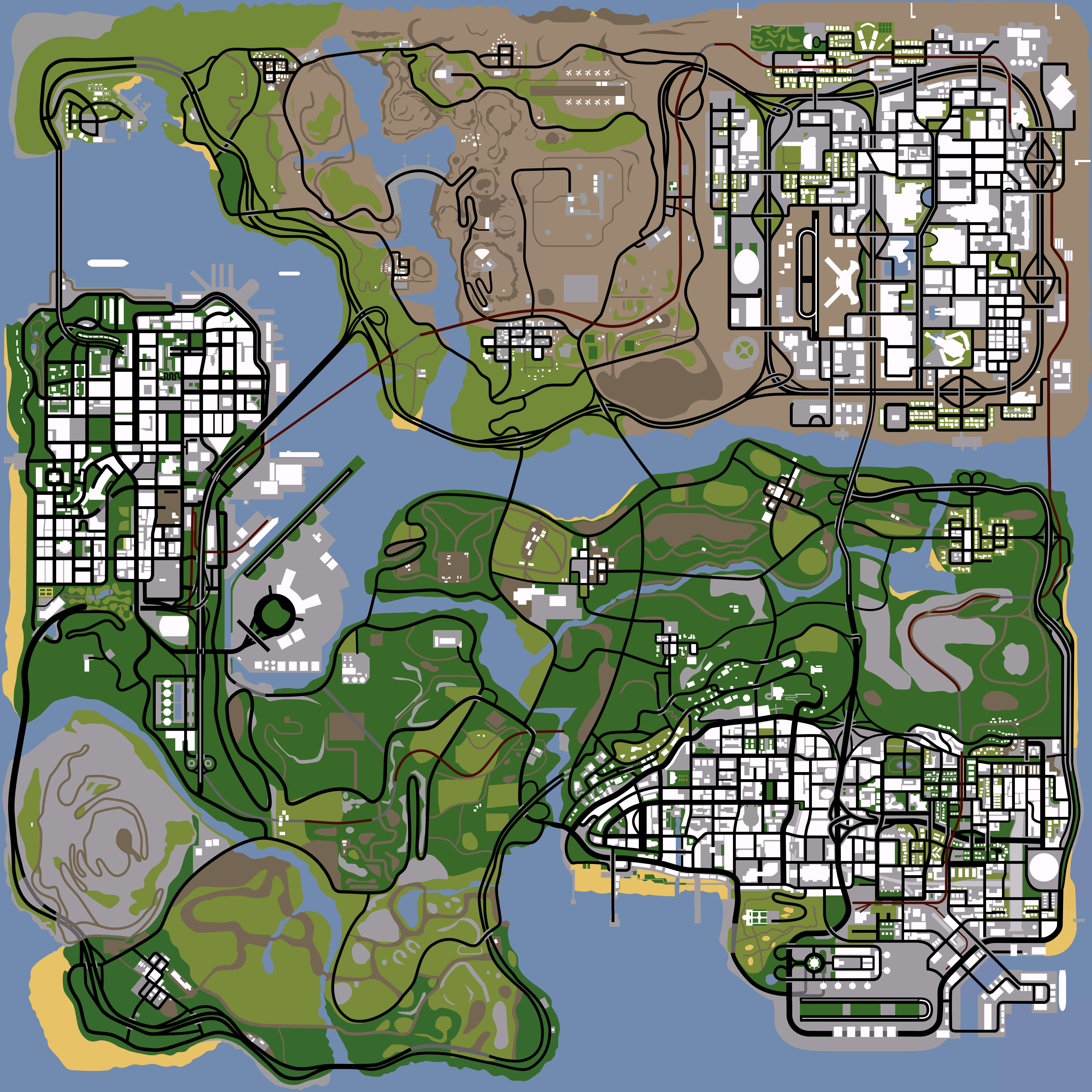High Resolution Map For Grand Theft Auto San Andreas [With Download