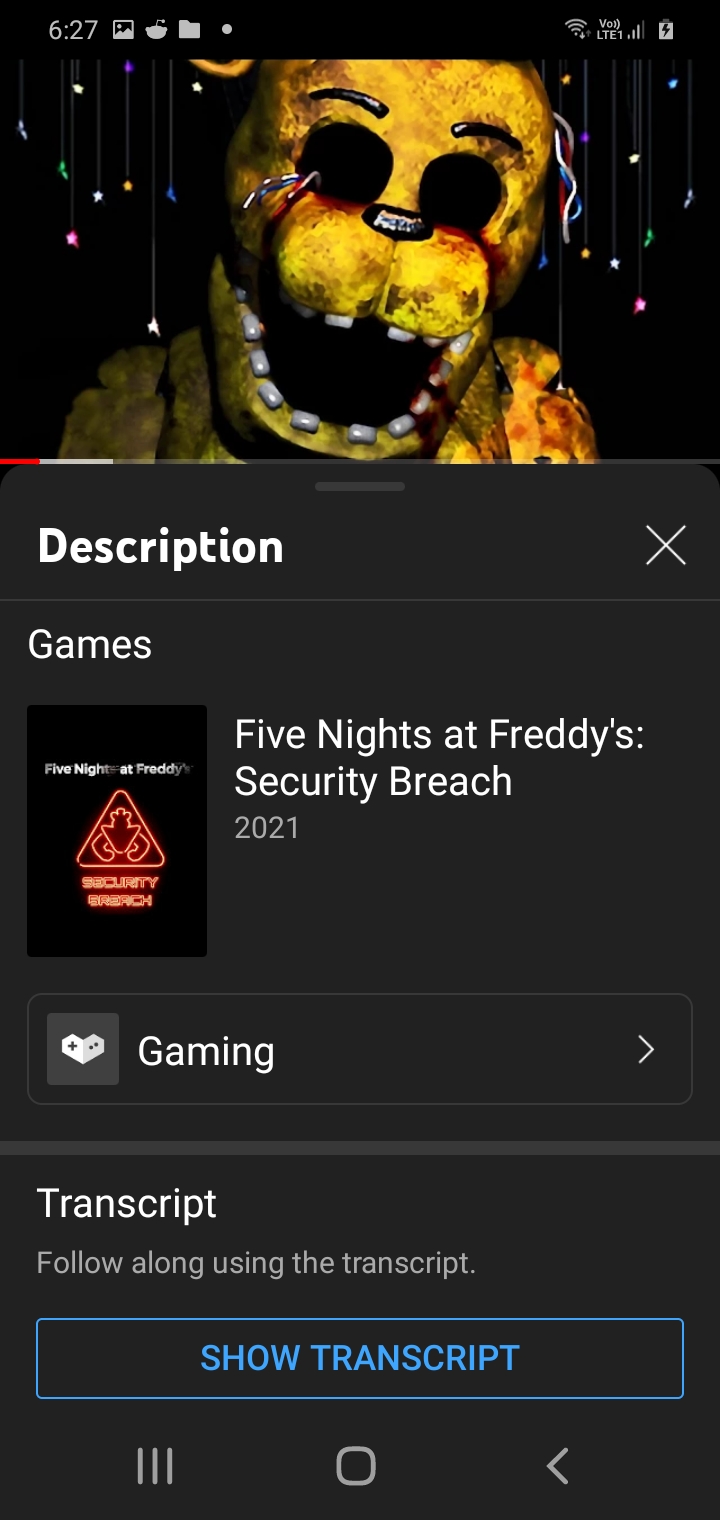 Ah yes, fnaf security breach, in a video from 7 years ago, even though