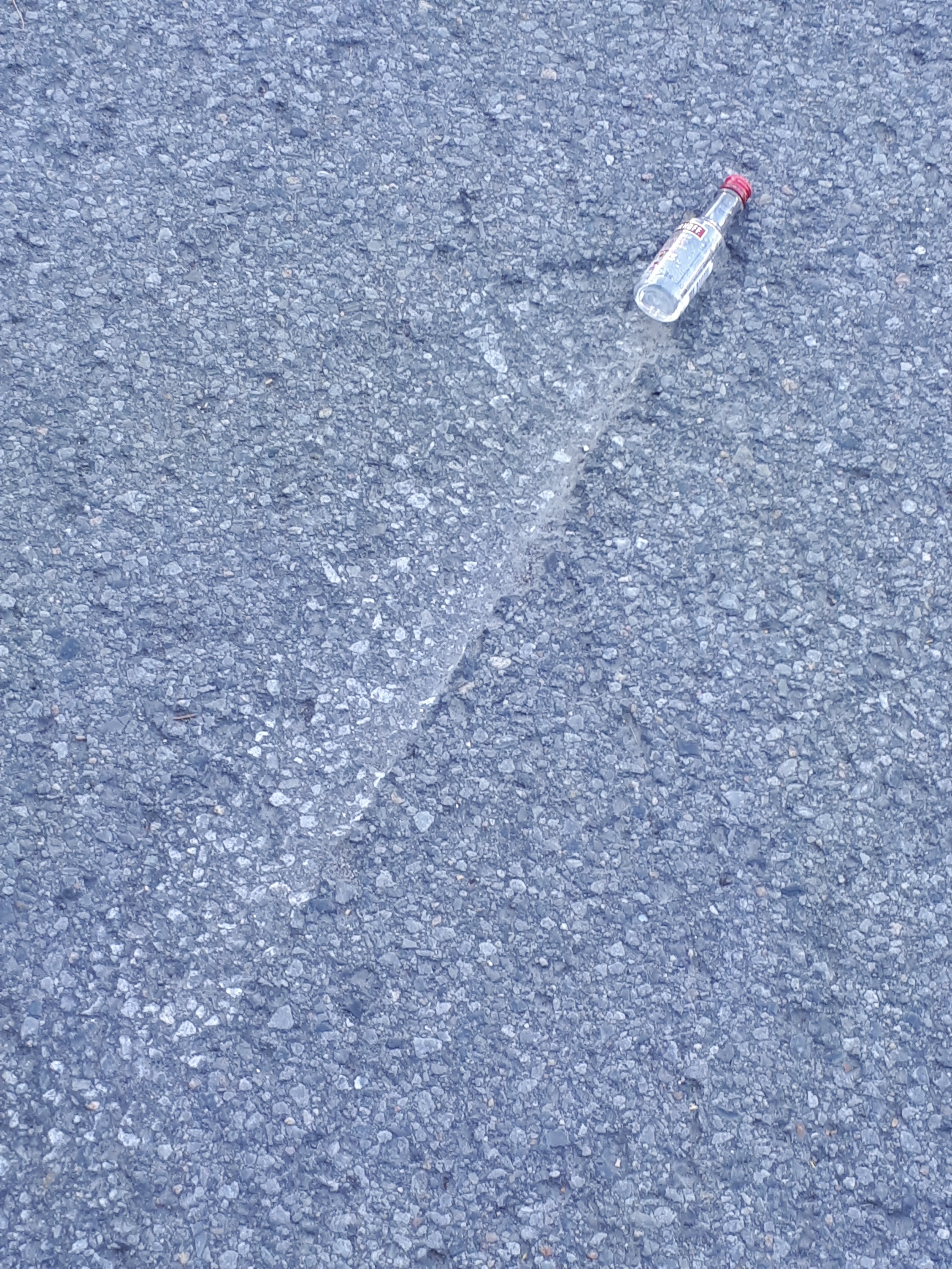 This bottle someone dropped that looks like it zoomed through the