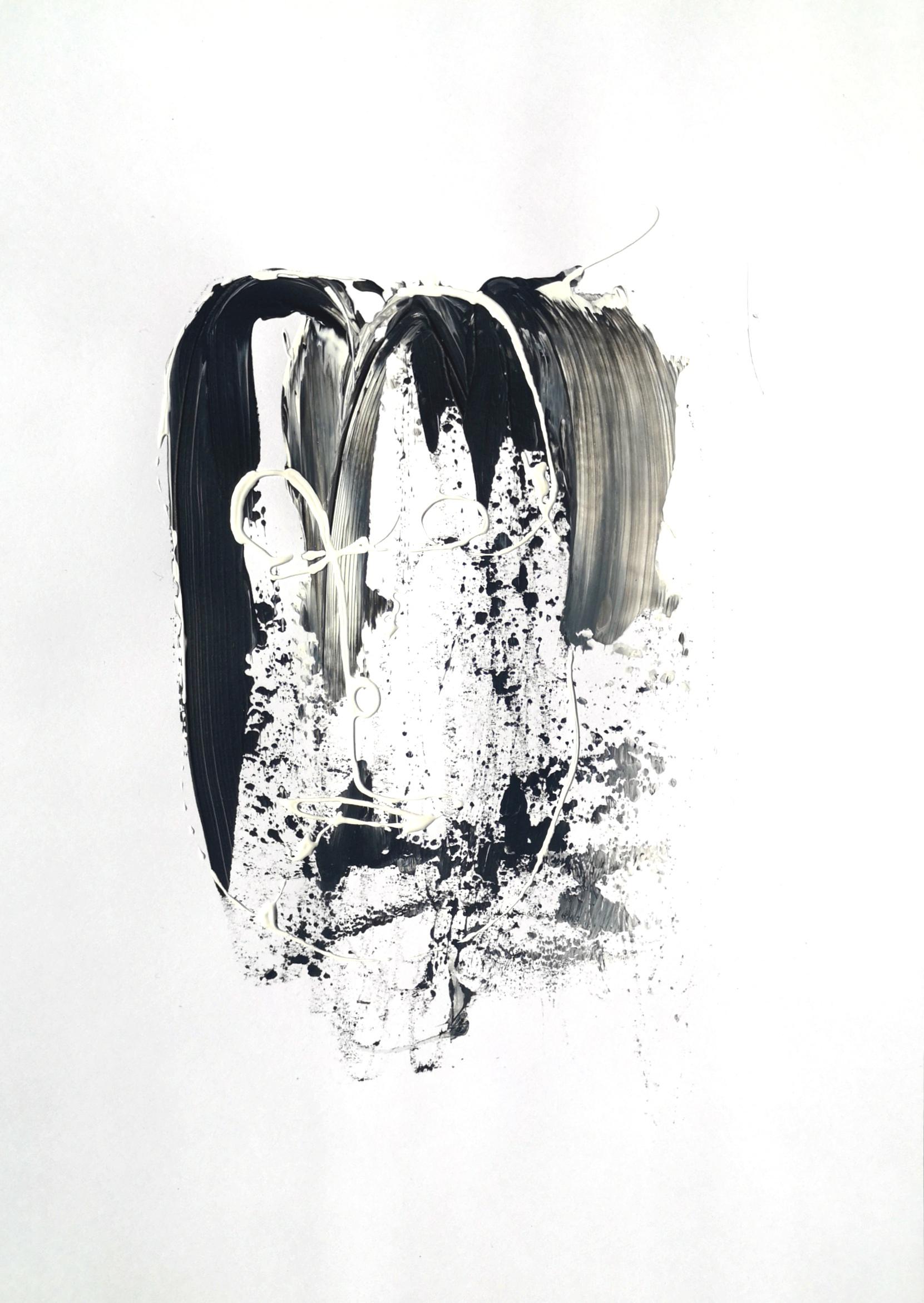 Untitled 2/8, Xepinsxi, acrylic and chalk paint on paper, 2020 r/Art