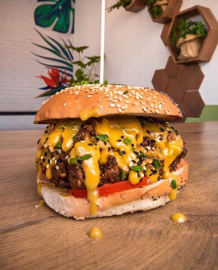 Vegan Cheese burger from Lekker Vegan Restaurant in Cape Town r