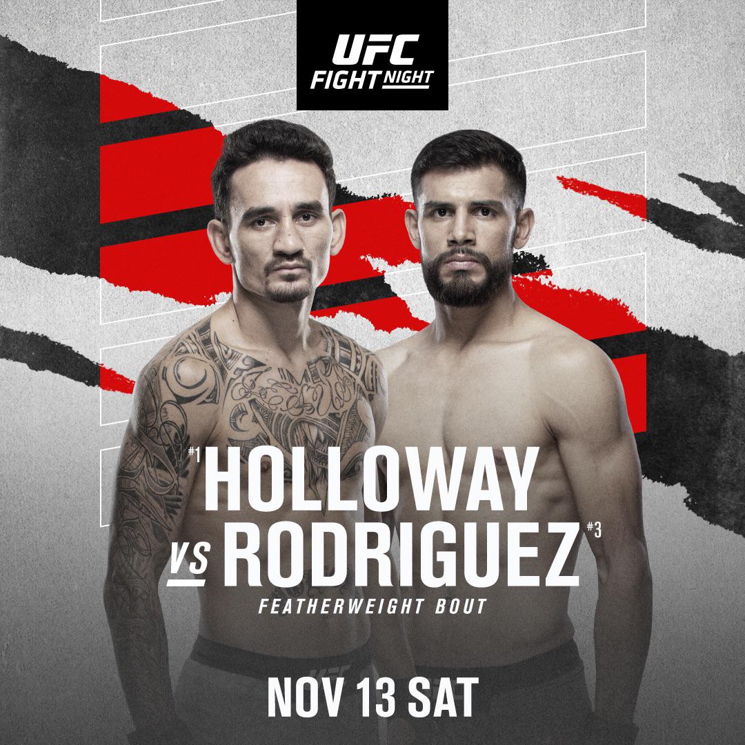 Max Holloway vs Yair Rodriguez officially announced for November 13th
