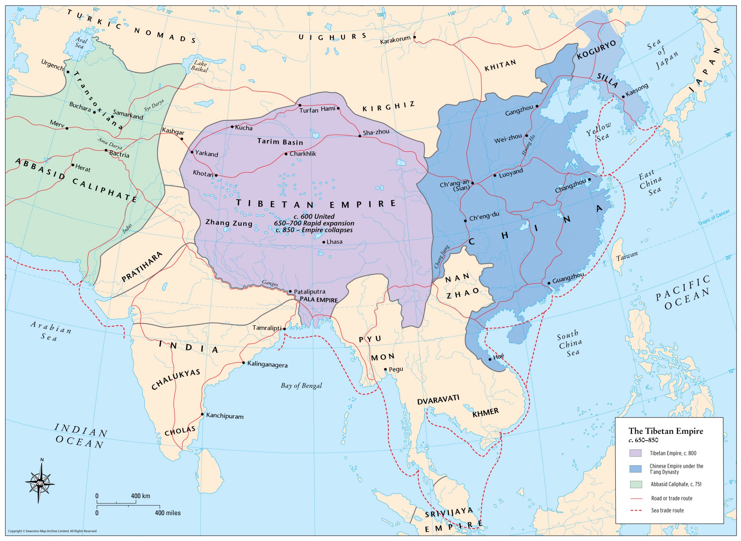 Ancient Tibetian Map Of The World The Tibetan Empire (7th to 9th Centuries AD) MapPorn