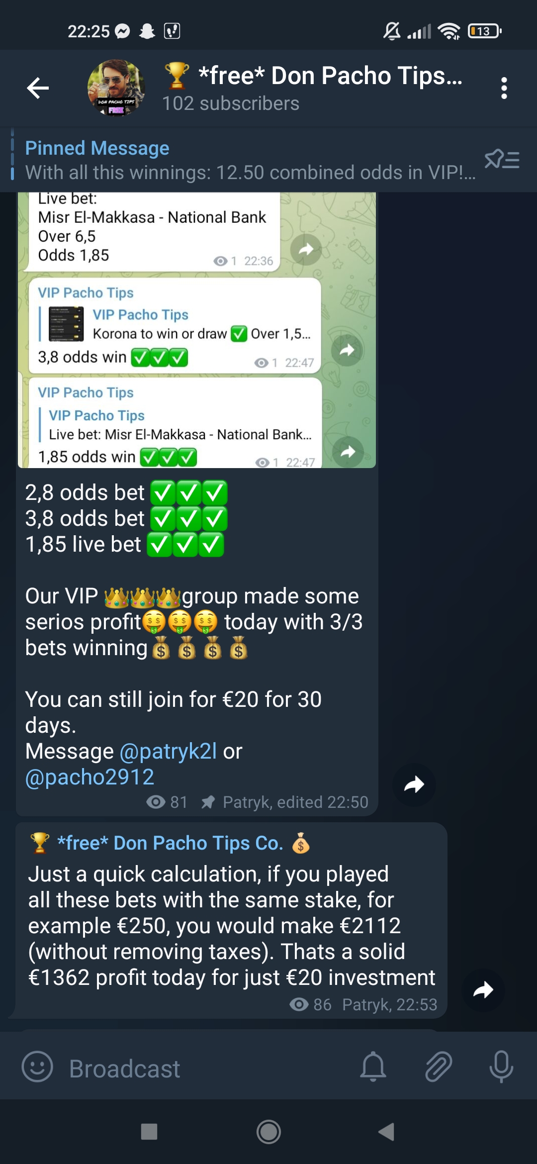 When you are intressted in good Tips 80 up to 90 winning chance, join