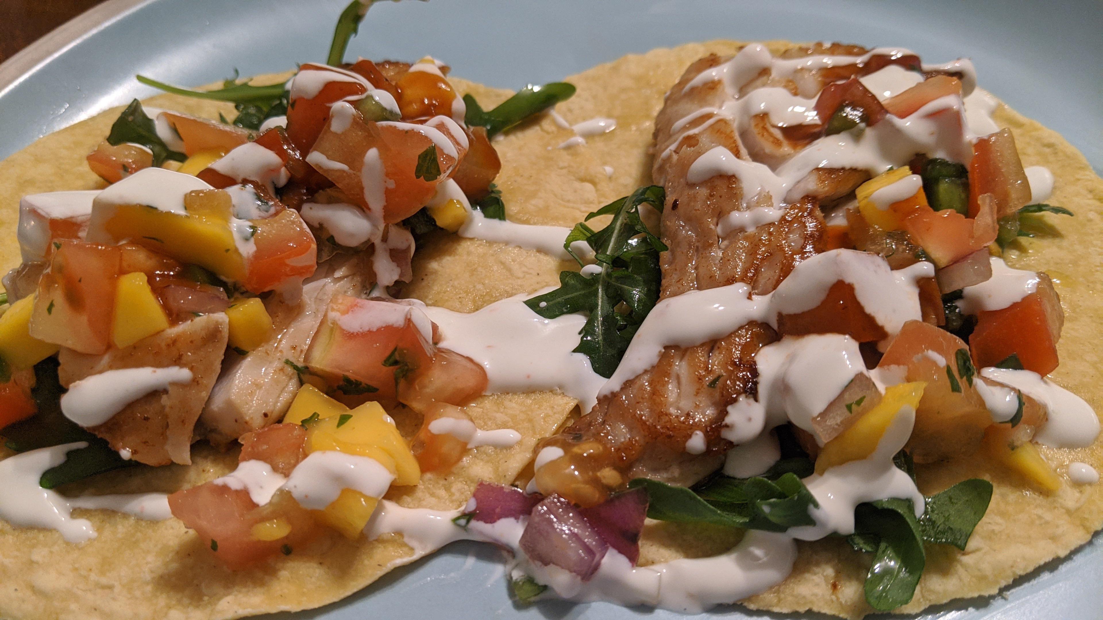 [homemade] sea bass tacos r/food