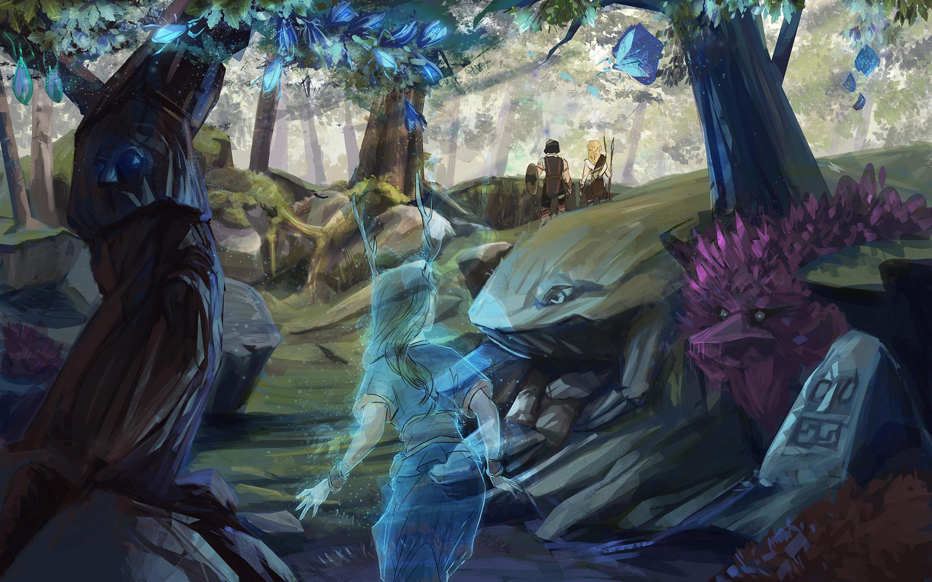 Wandering spirit following adventurers by Nicolas Fouqué r