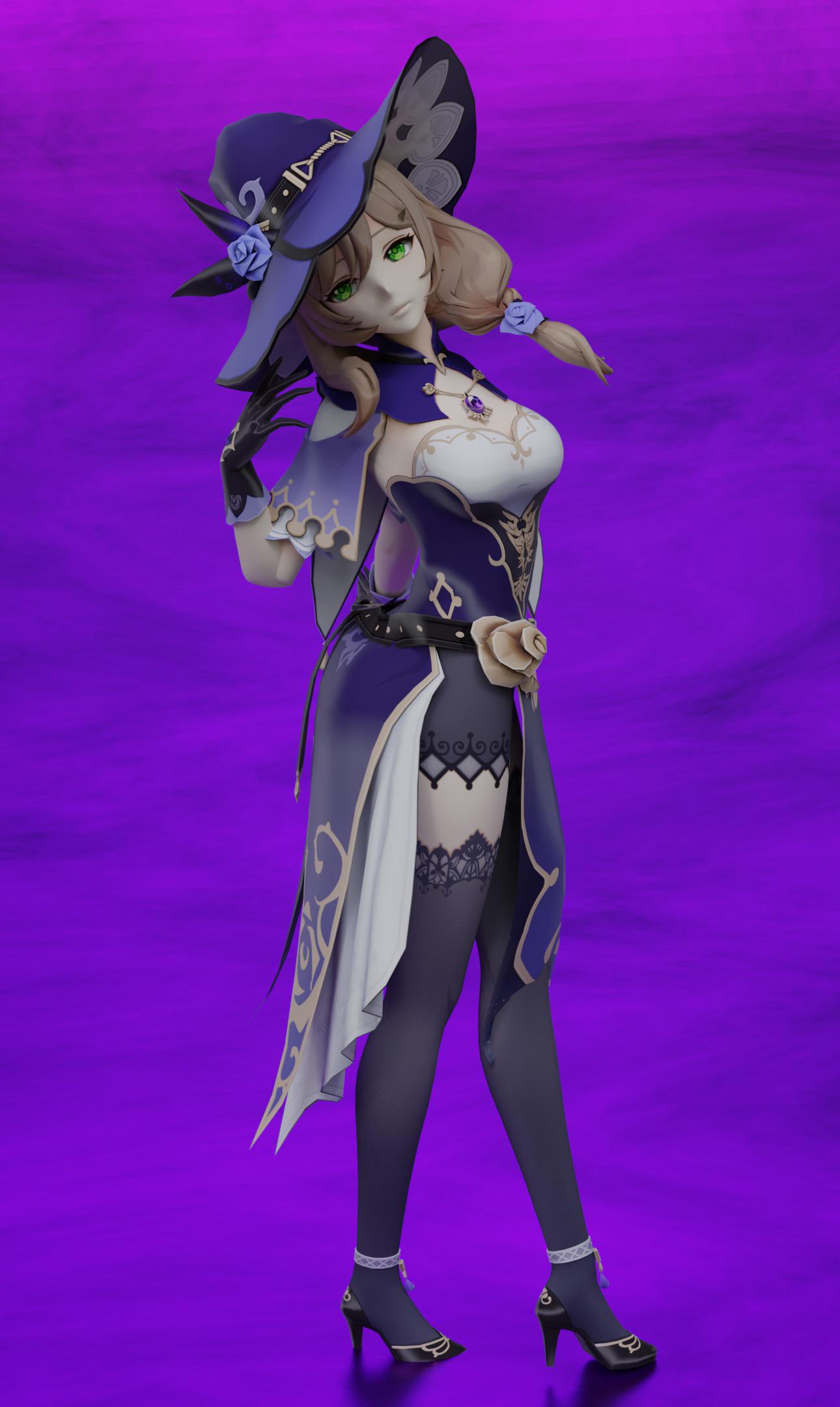 Lisa render. Done in Blender r/Genshin_Impact