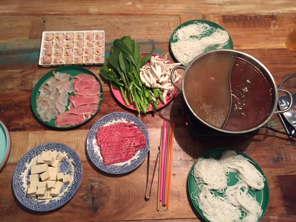 Humble little hot pot to celebrate our frigid, 75F south Texas winter