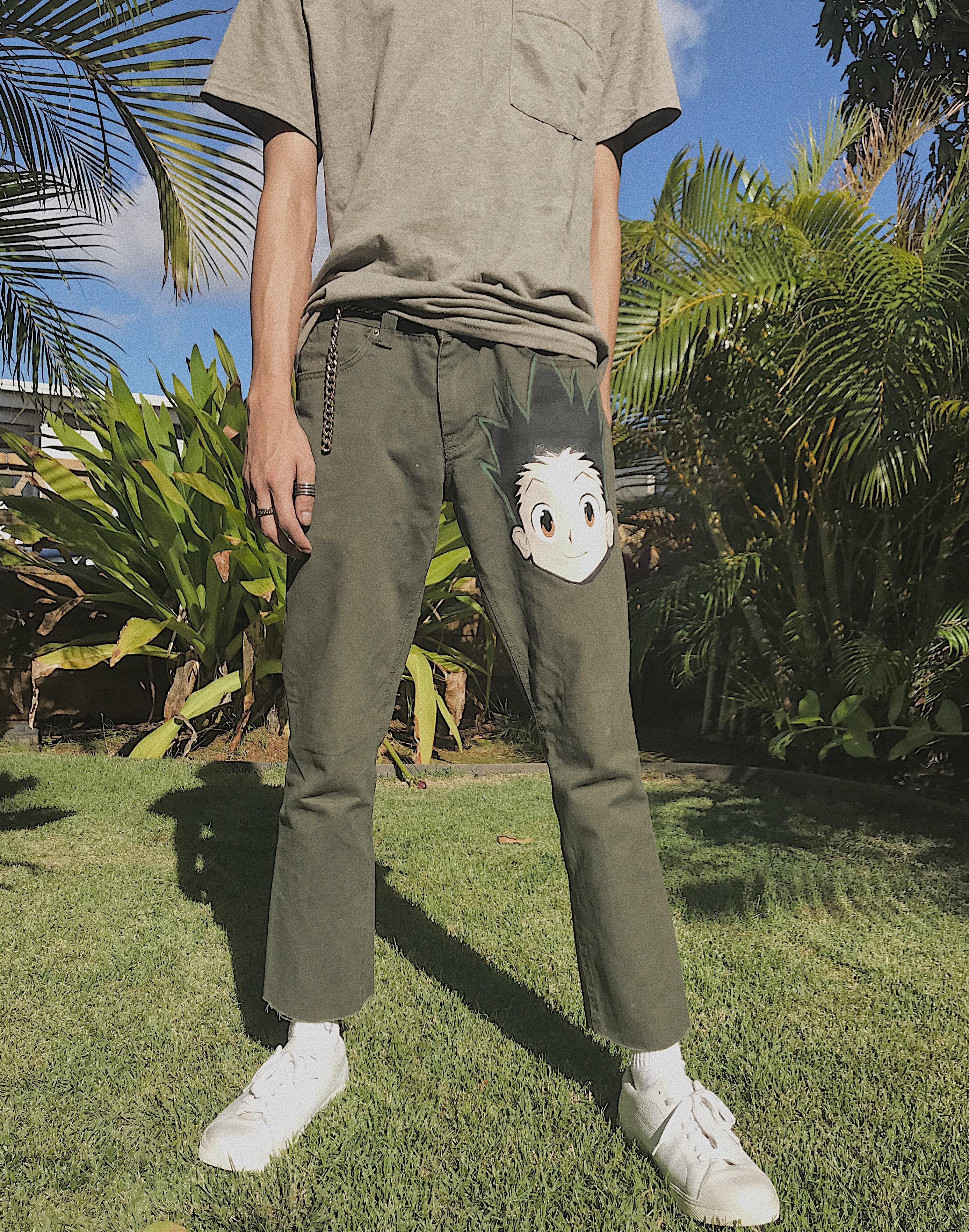 custom hunterxhunter pants I painted r/streetwear