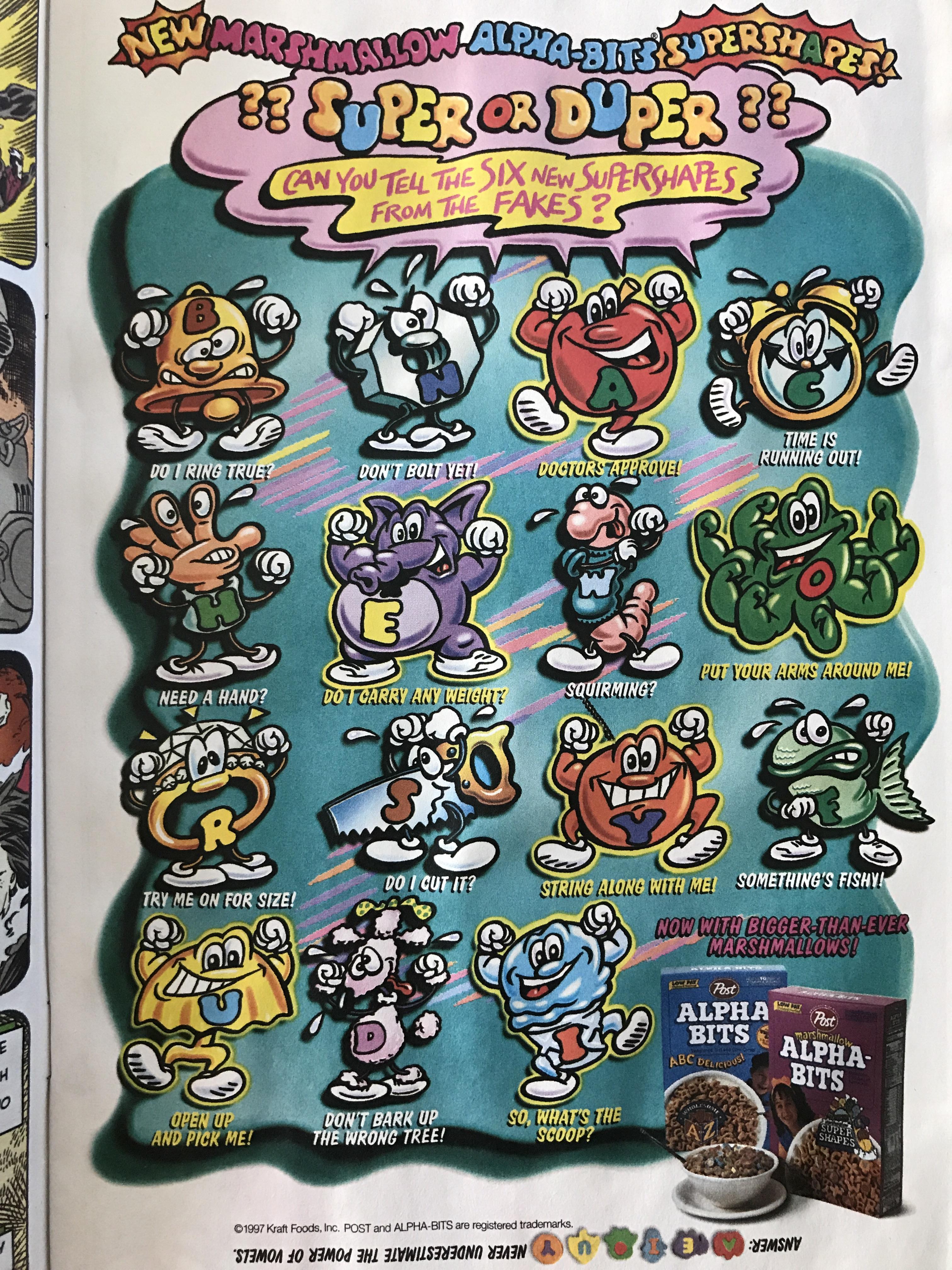 AlphaBits Cereal ad from 1997 r/nostalgia