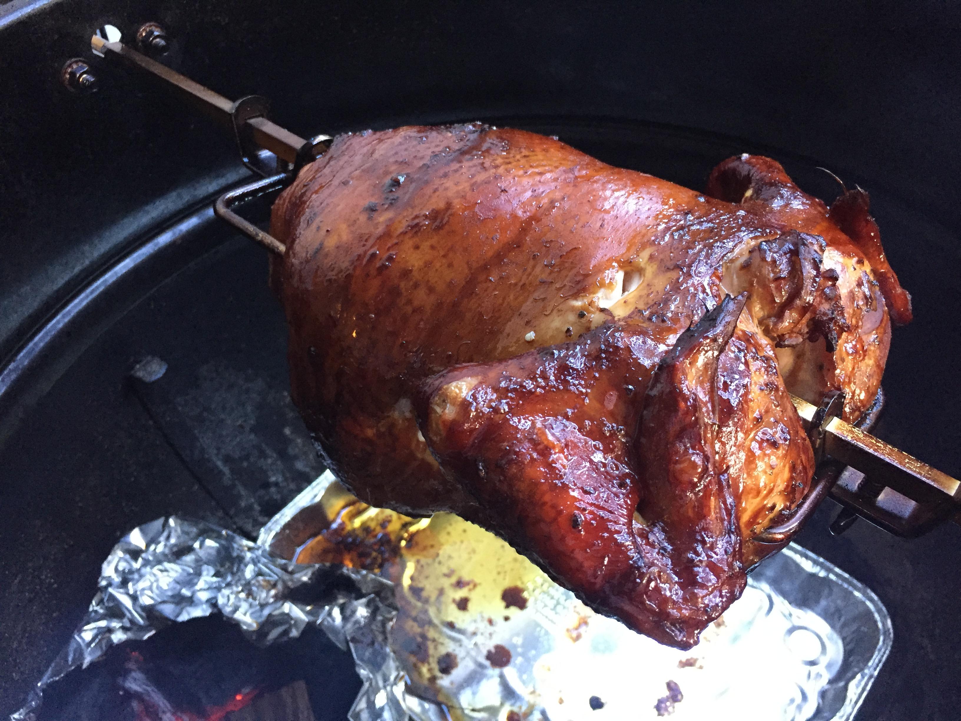 Rotisserie chicken on the grill. r/food