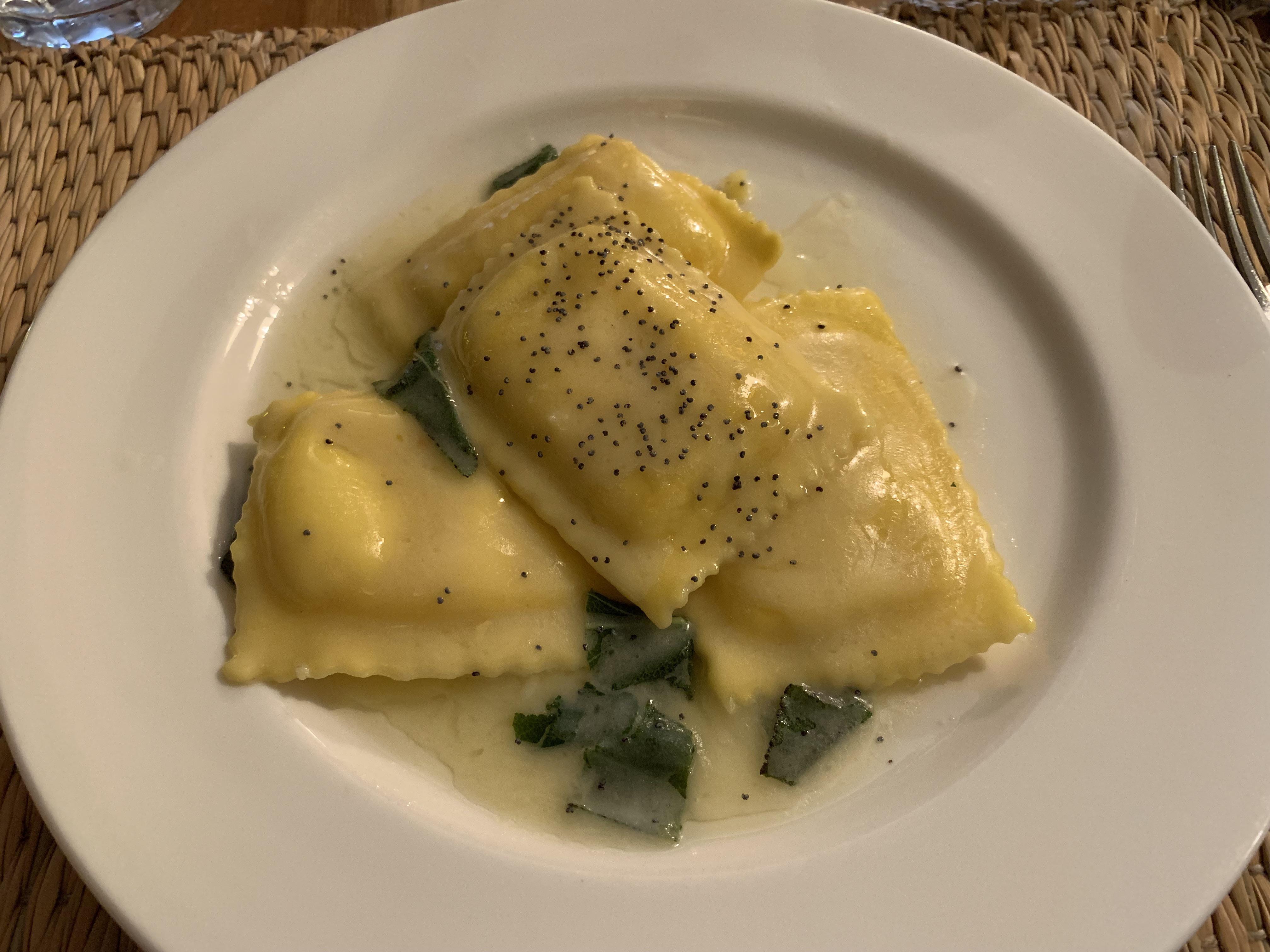 This was some of the most amazing ravioli I have ever had. Pecorino and