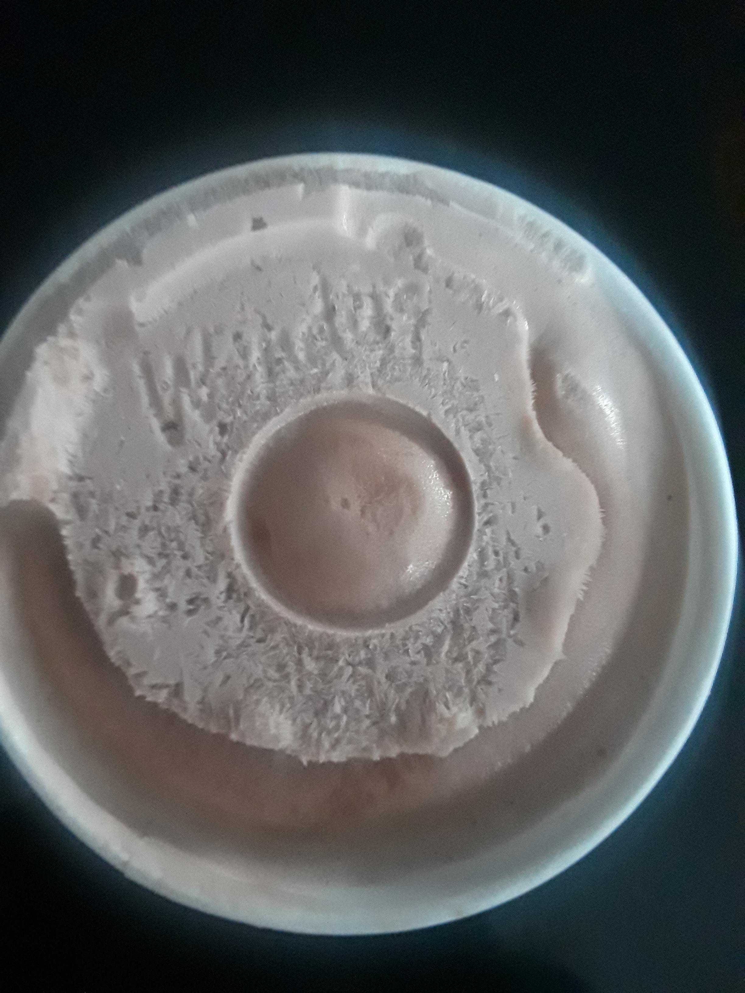 This Wendys frosty was in the freezer for so long, the logo stuck to