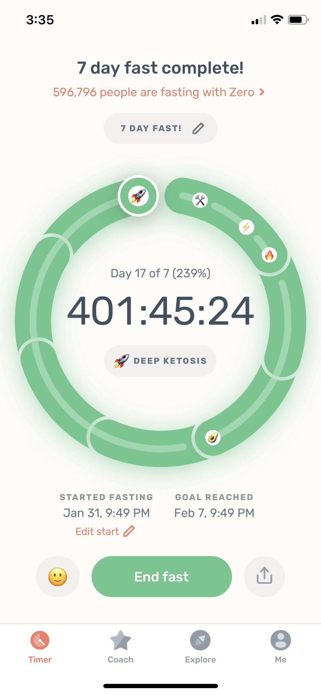 February fast complete! 400 hours, 400 La Croixs fasting