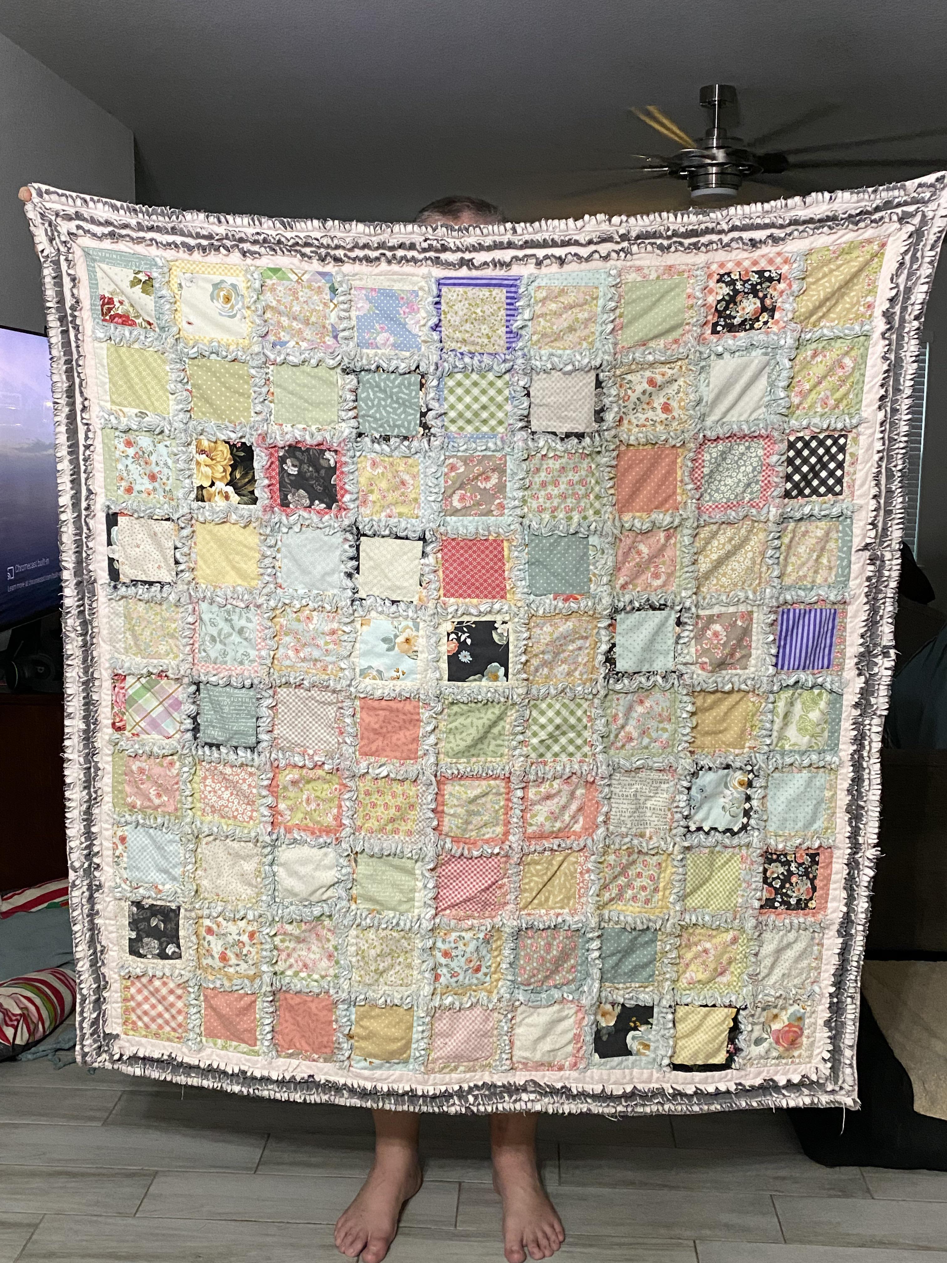 My very first quilt. Very but mostly square. r/quilting