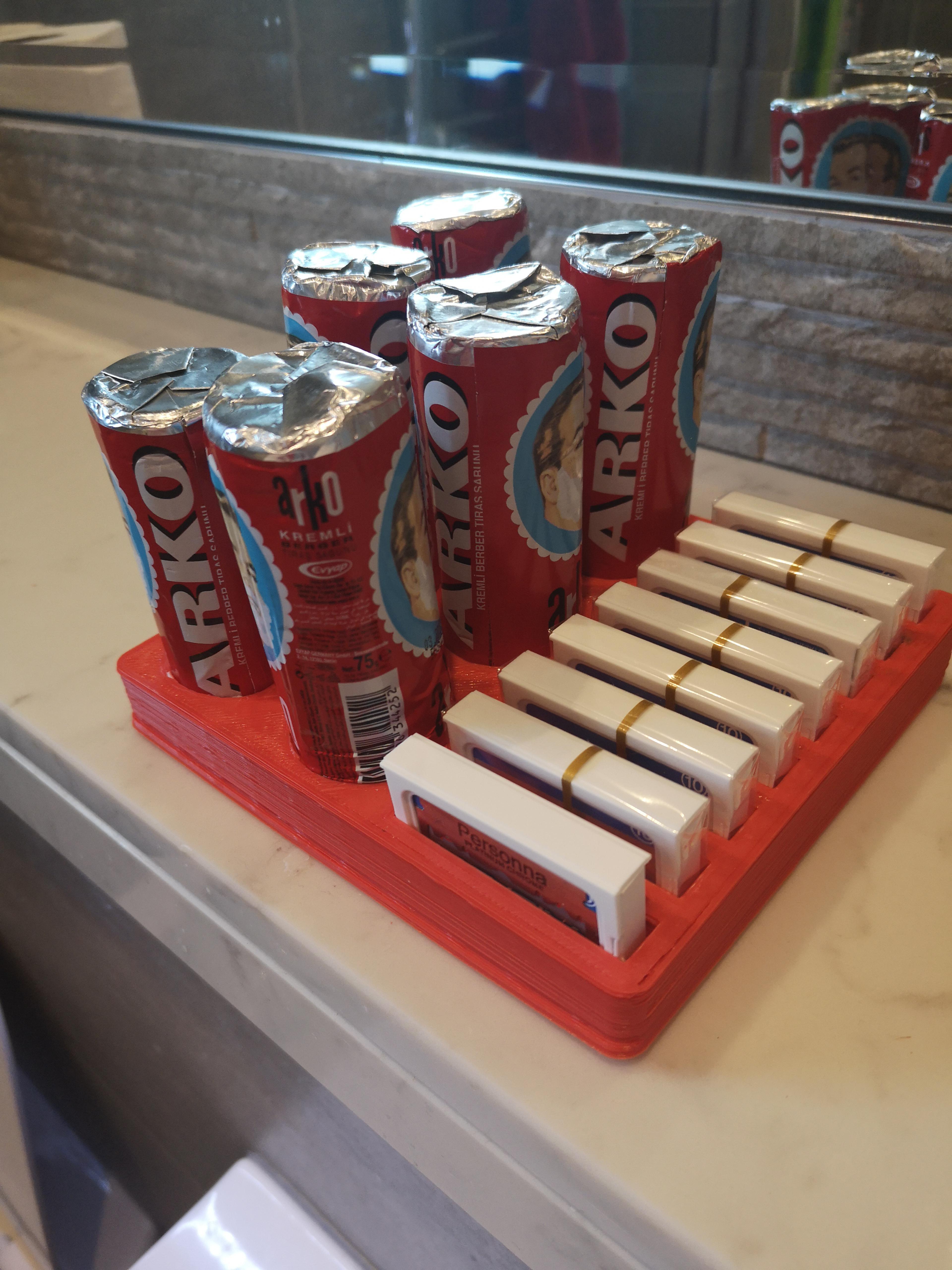 Designed and printed a drawer organiser that can hold my shaving sticks