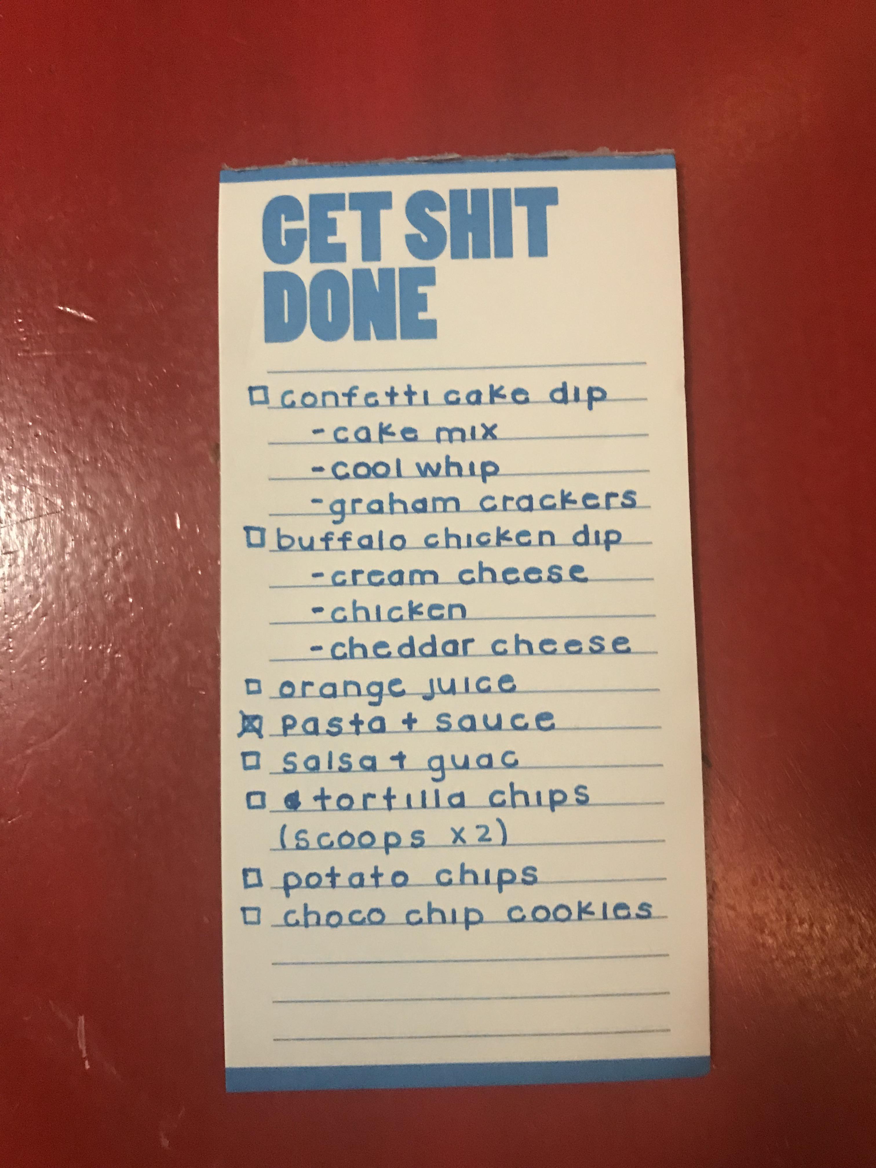 My roommate’s grocery list Handwriting