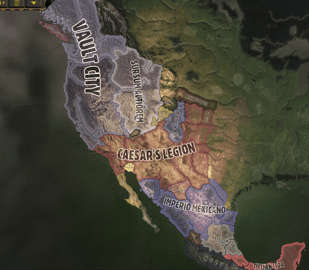 What do you think I should do to conquer the entire map as Vault City?(Current map provided