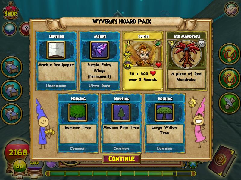 this was a free pack from a code lol Wizard101