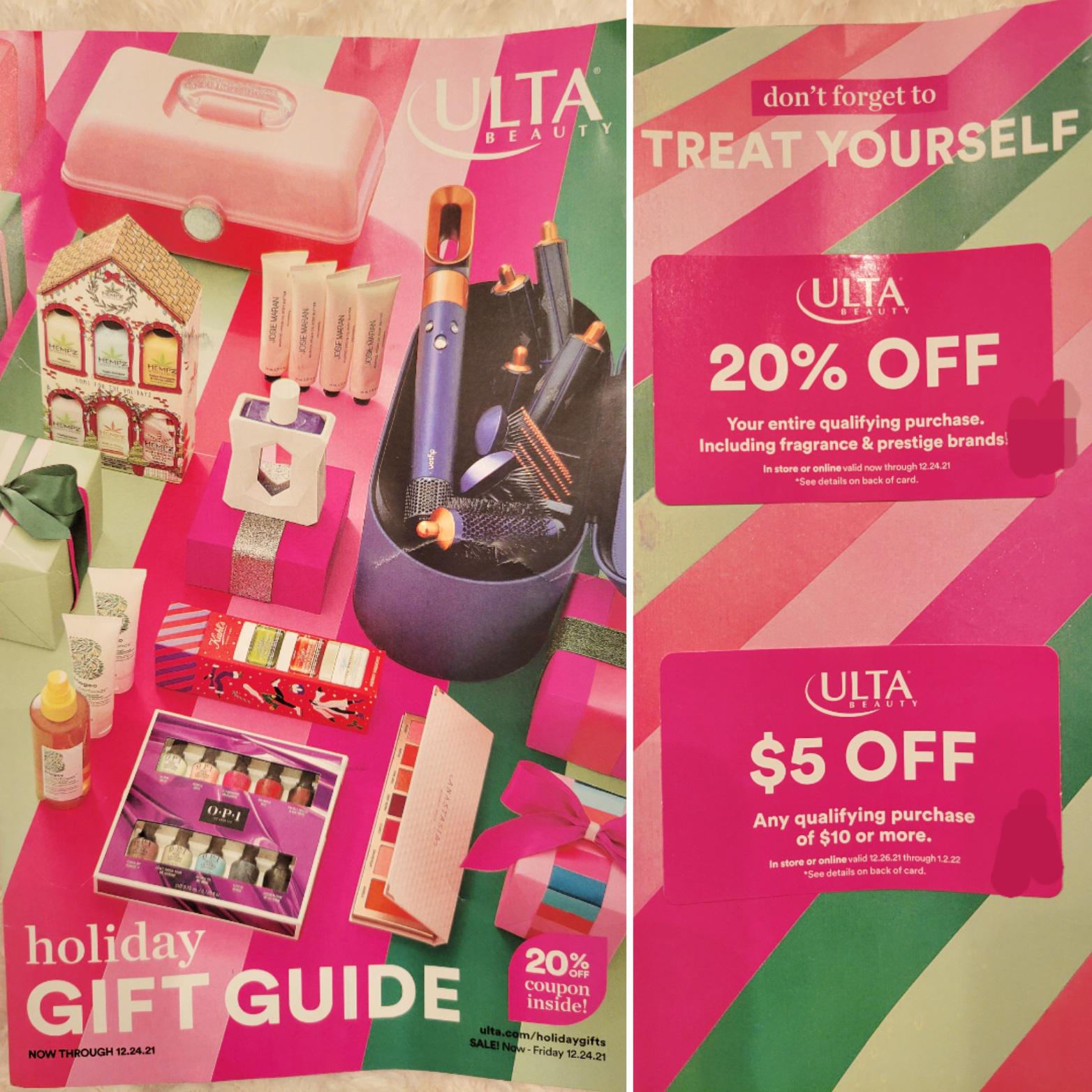 Ulta Ad Mailer 5 off 10+ nonprestige coupon and 20 entire purchase